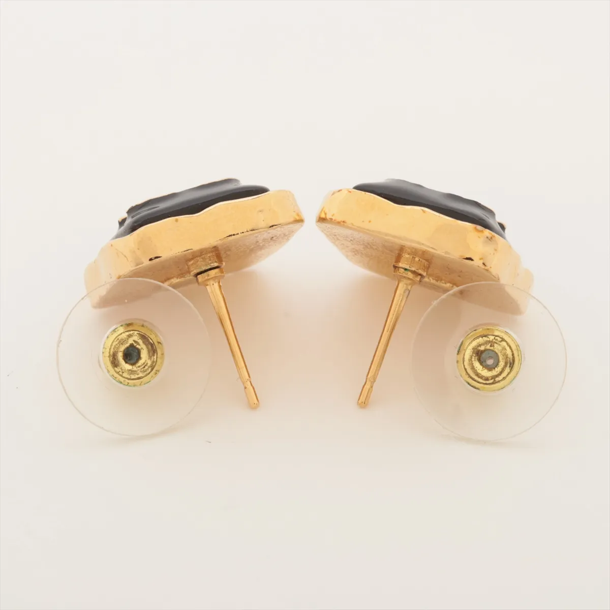 Coco Mark B23K Earrings (Pair) GP Gold x Black - — view 4