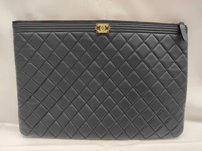 Classic Boy Medium Clutch Bag Navy