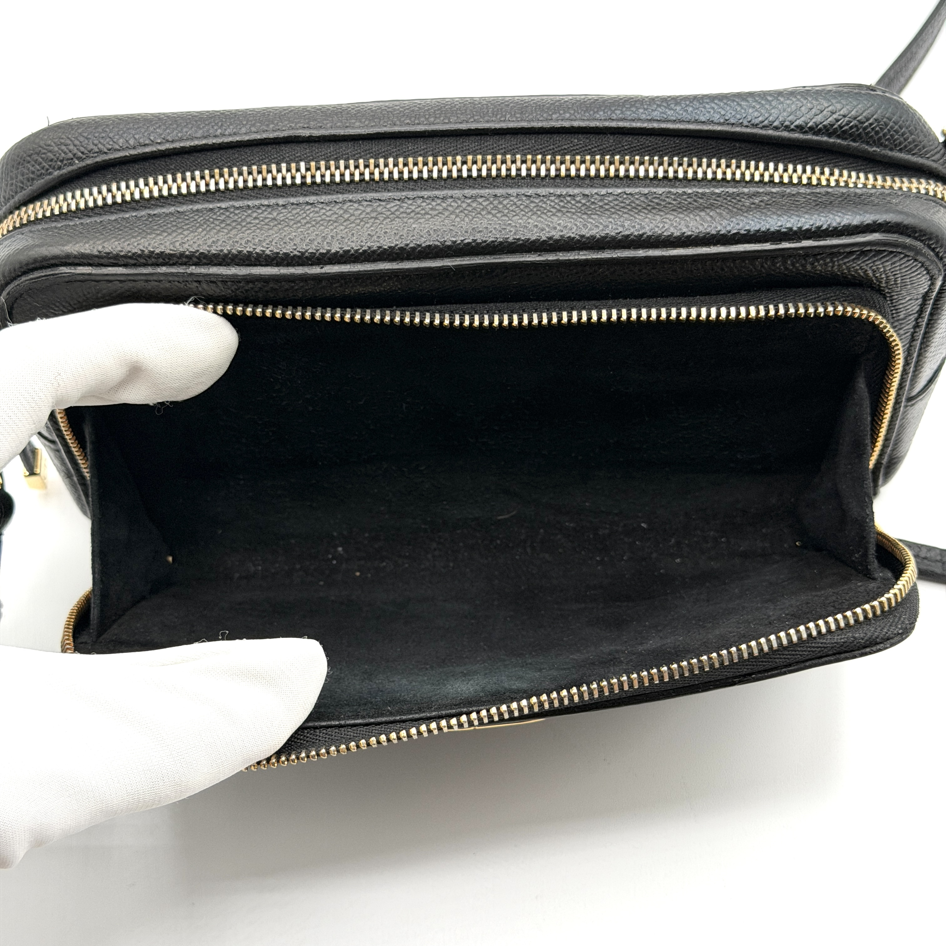Caro Saffiano Gold Shoulder Bag — view 12