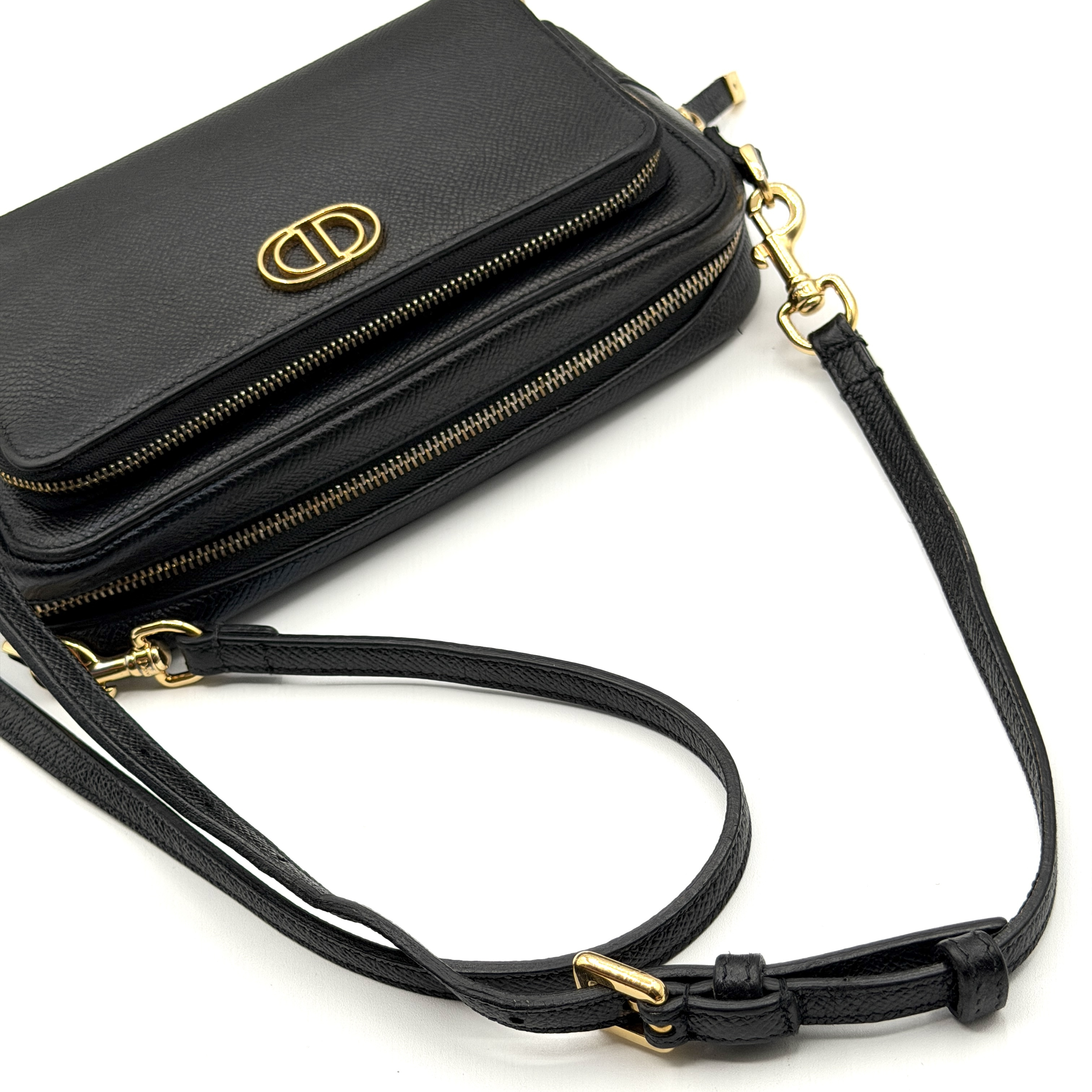 Caro Saffiano Gold Shoulder Bag — view 4