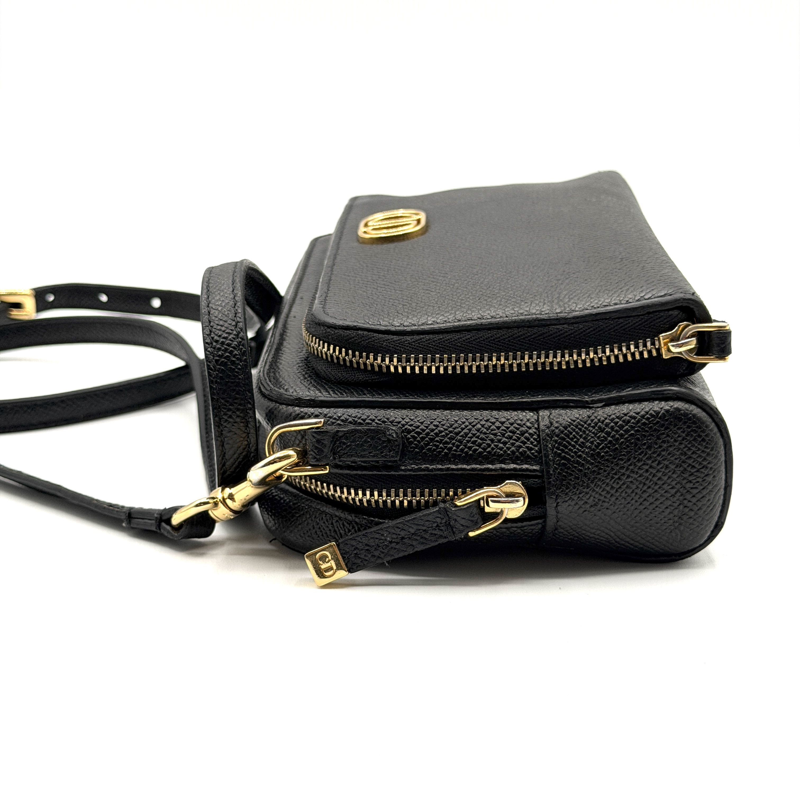 Caro Saffiano Gold Shoulder Bag — view 6