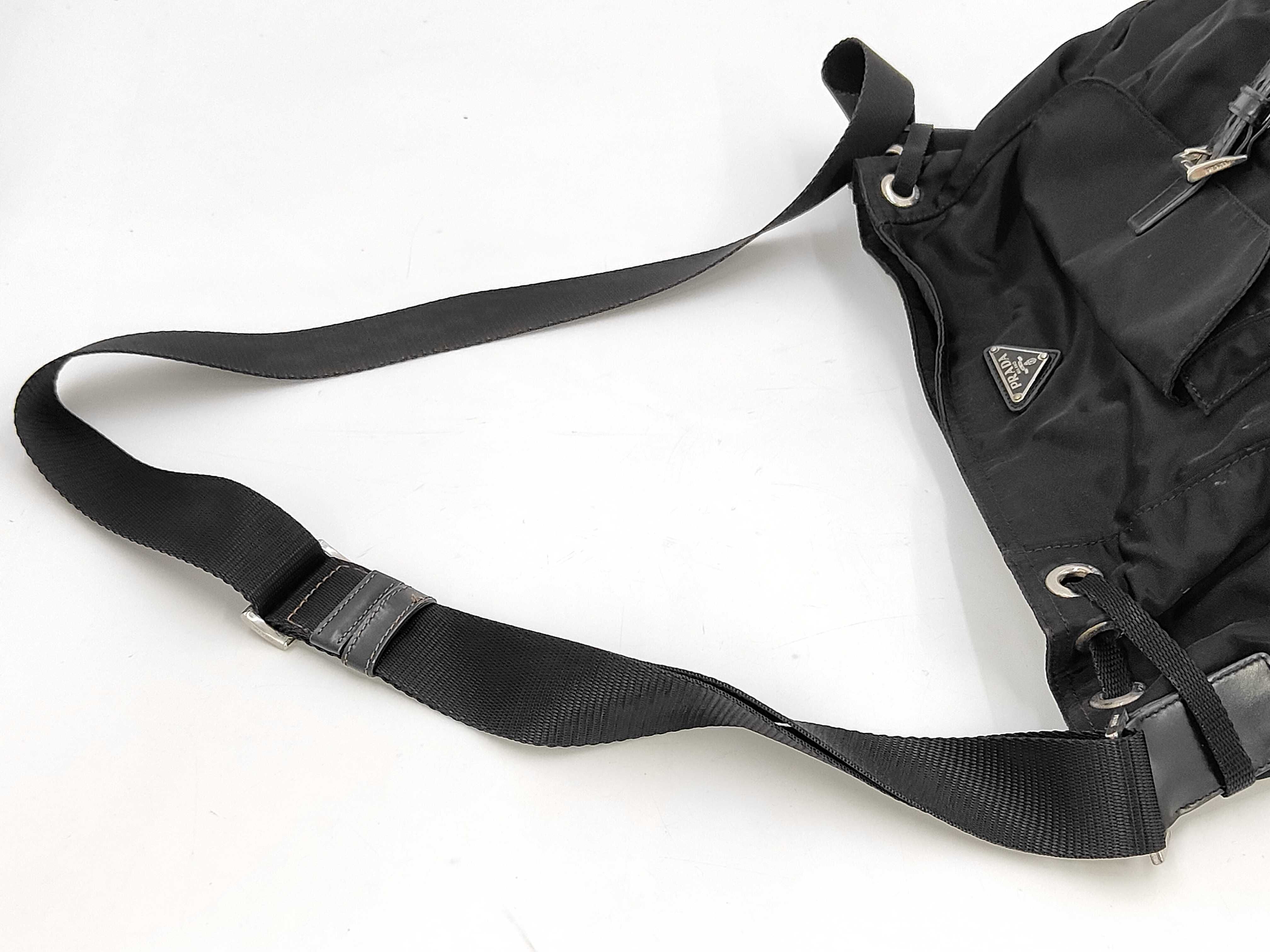 Nylon Shoulder Bag, Black — view 5