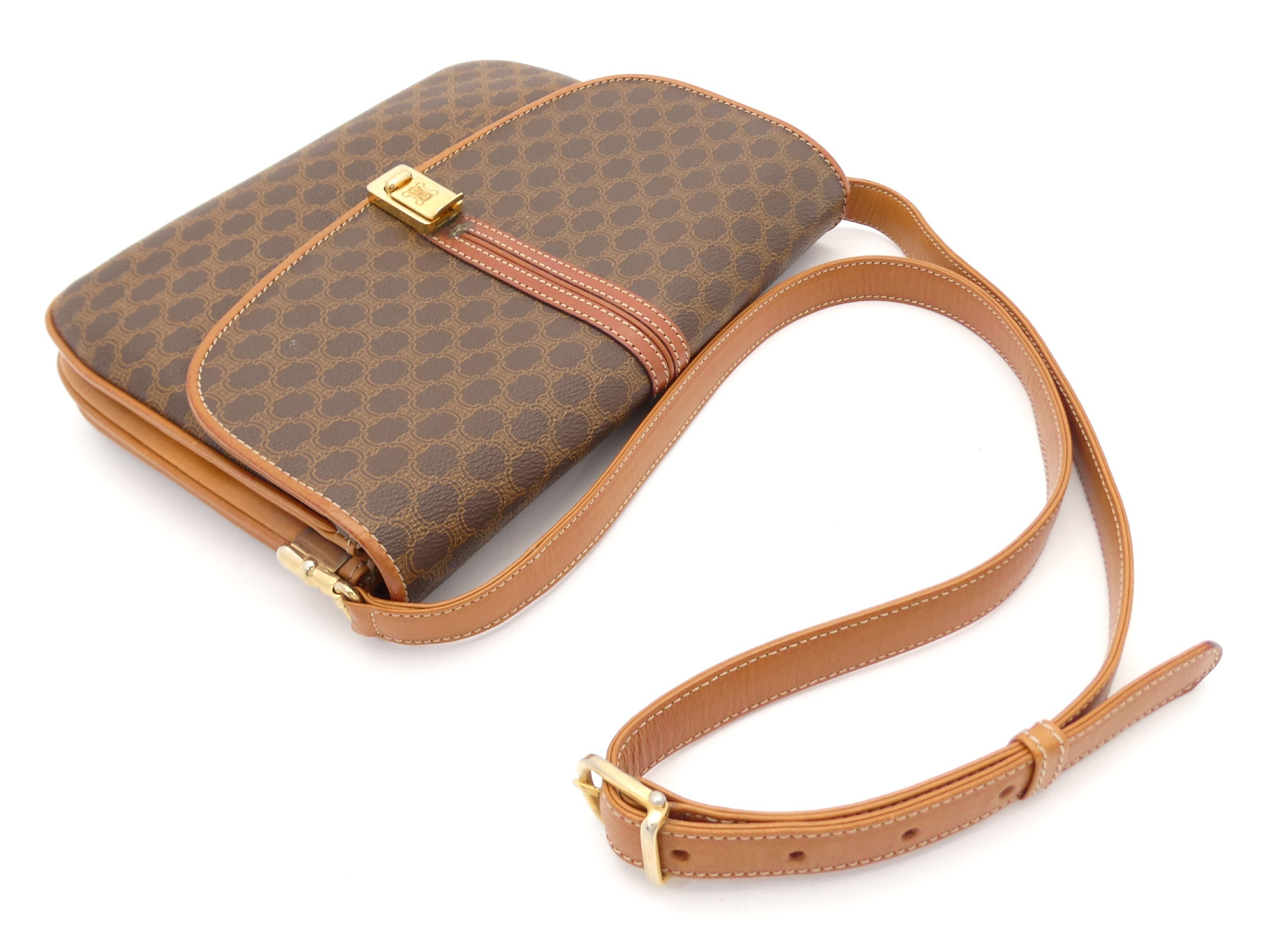 Macadam Pattern Triomphe PVC Leather Shoulder Bag — view 6