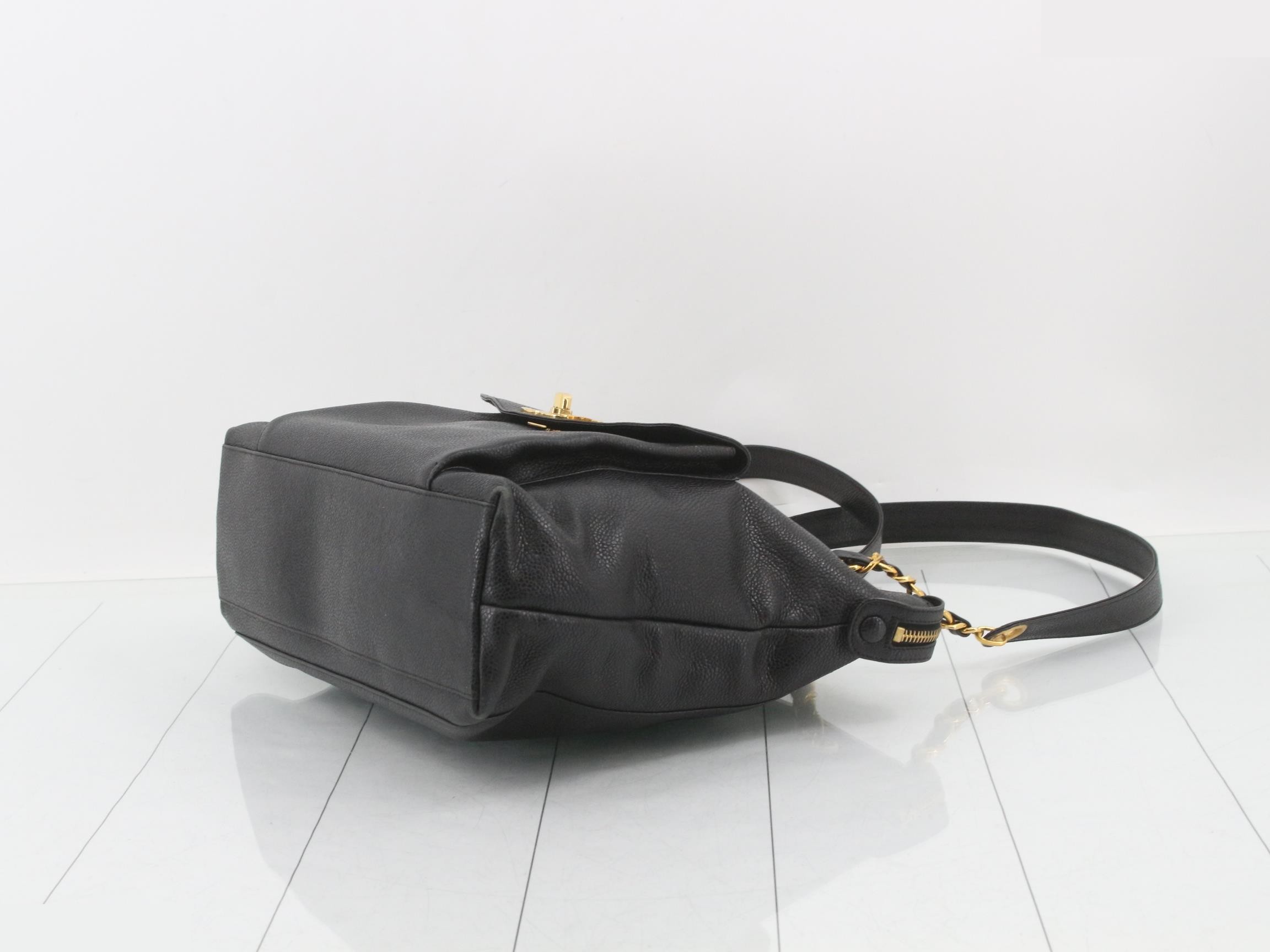 Caviar skin chain tote bag — view 6