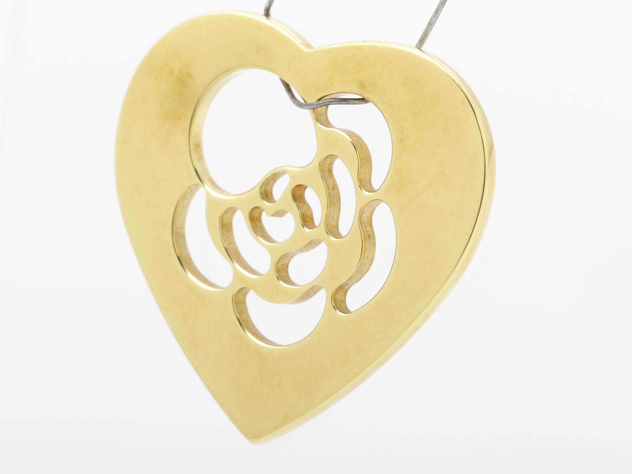 750YG Camellia (precious metal) charm pendant, 5.9g — view 3