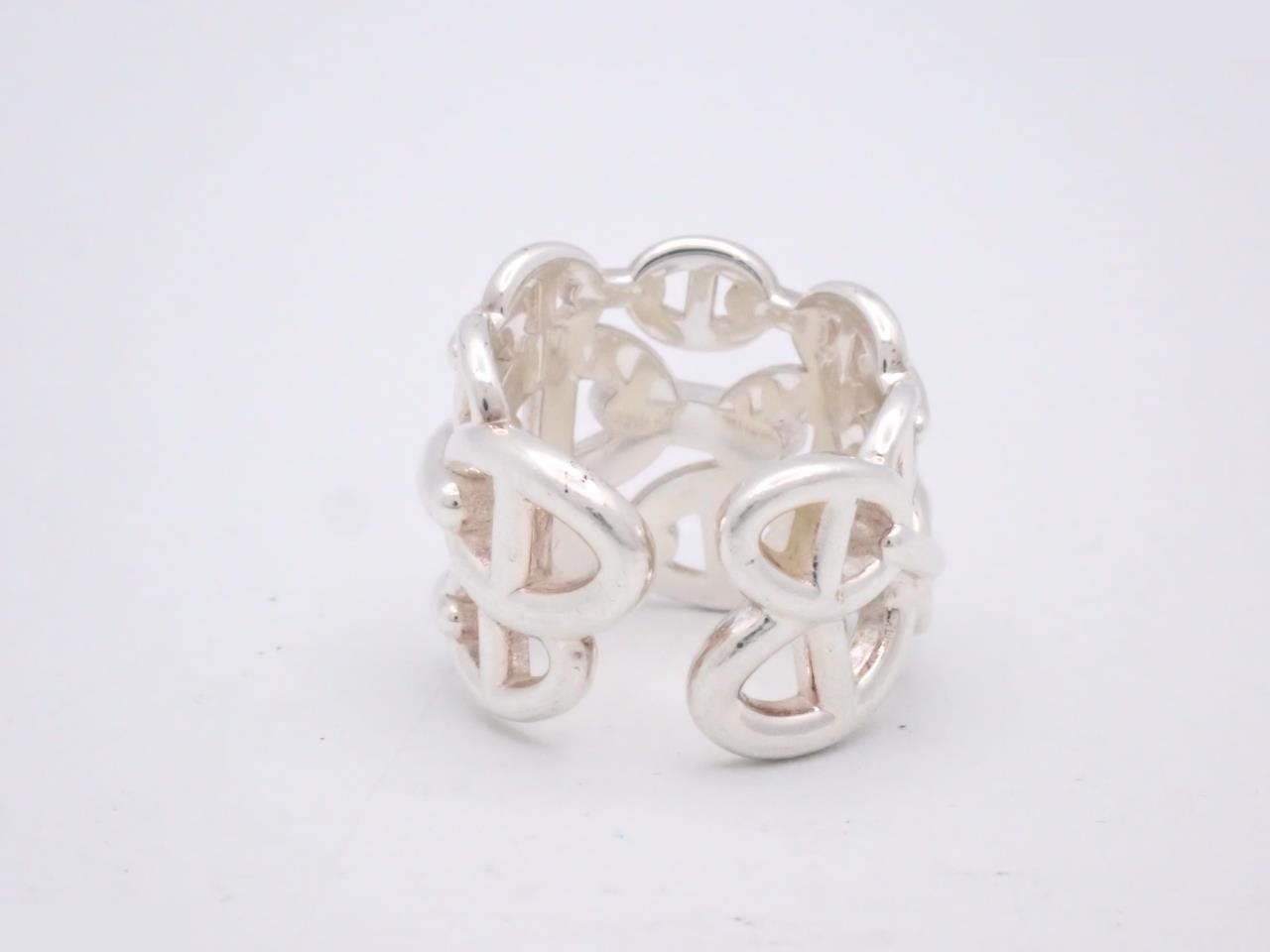 Ag925/13.4g Chaine d'Ancre Enchainée Ring, Stamped Size 53 — view 2