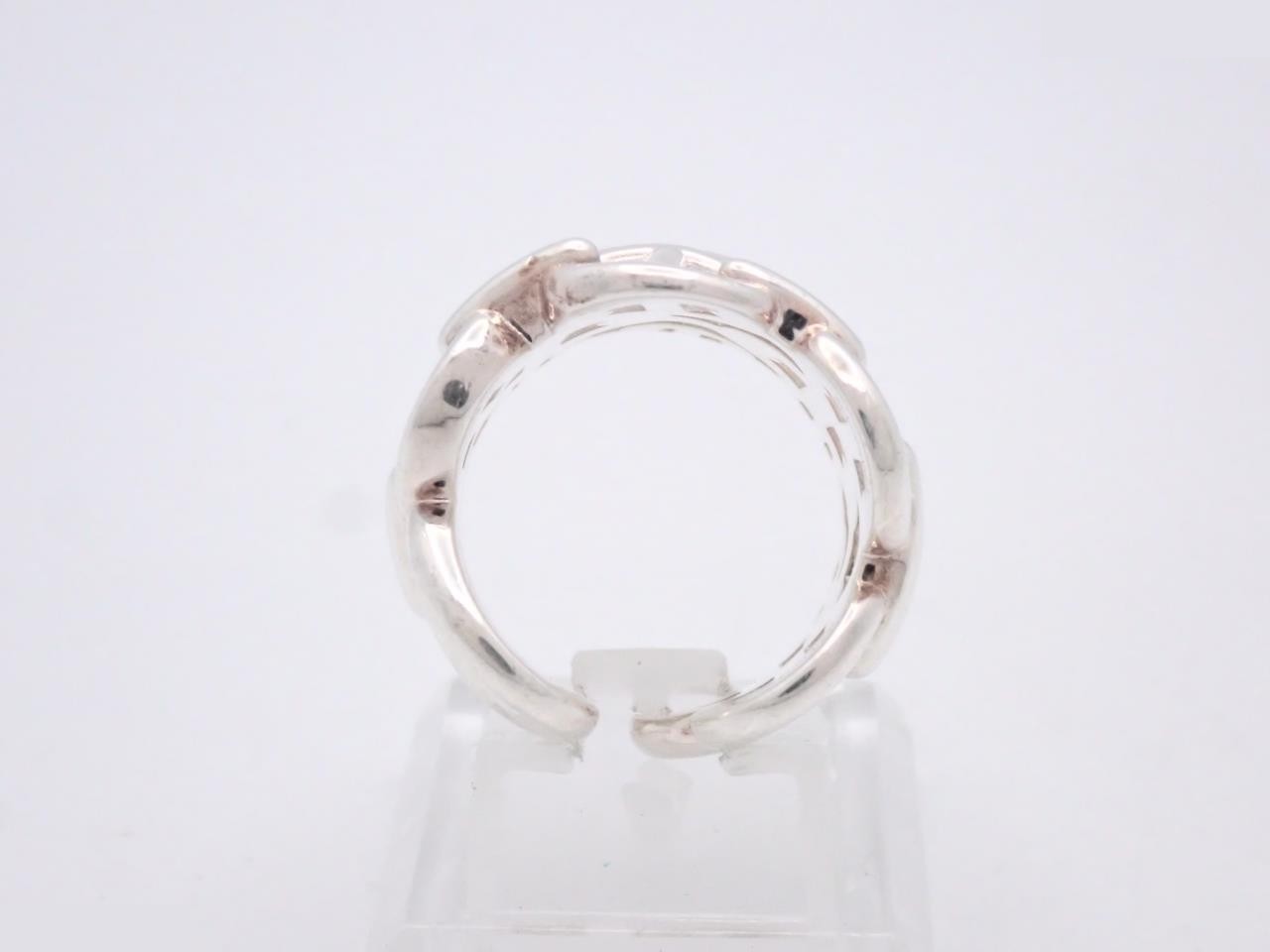 Ag925/13.4g Chaine d'Ancre Enchainée Ring, Stamped Size 53 — view 3