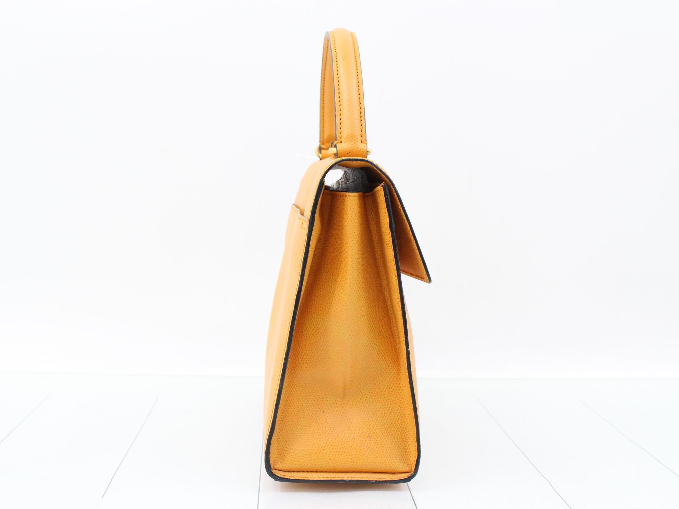 Leather G metal fittings 2WAY handbag orange — view 4