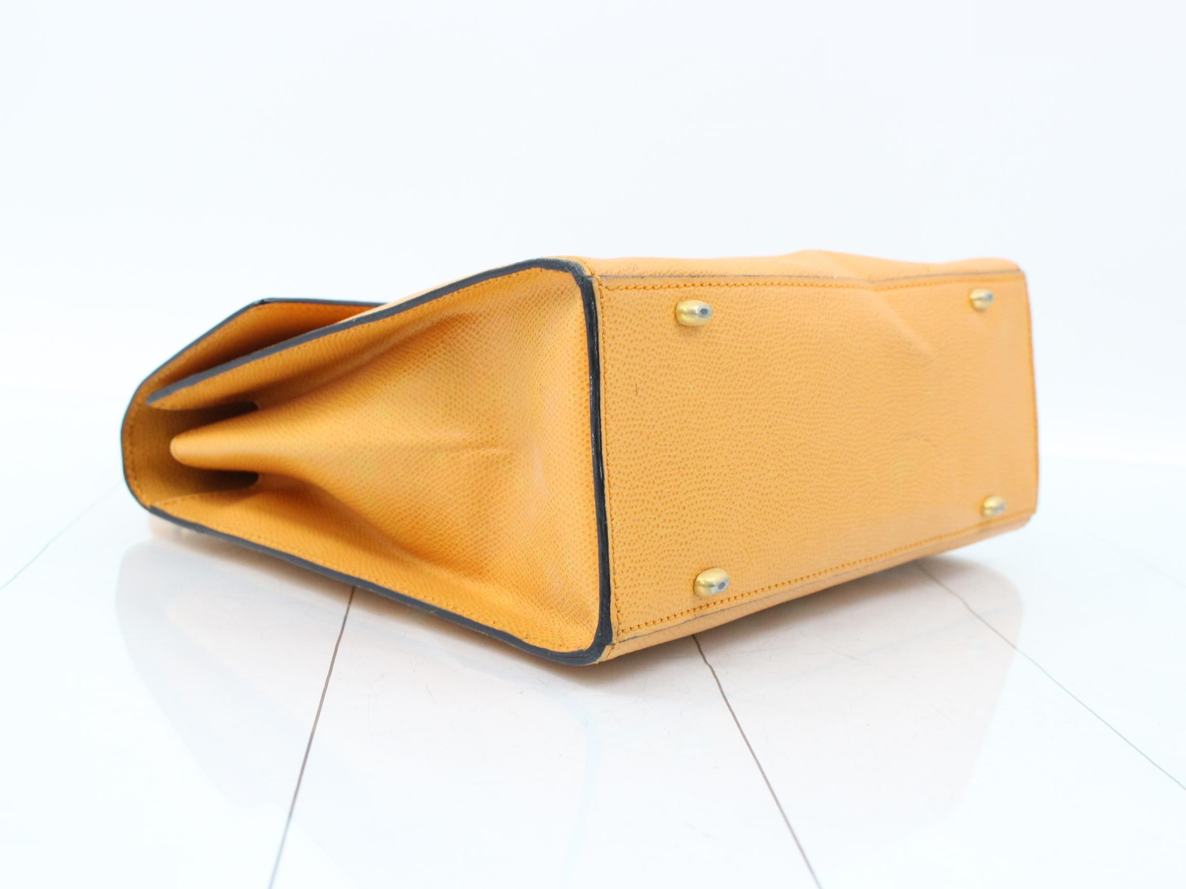 Leather G metal fittings 2WAY handbag orange — view 5