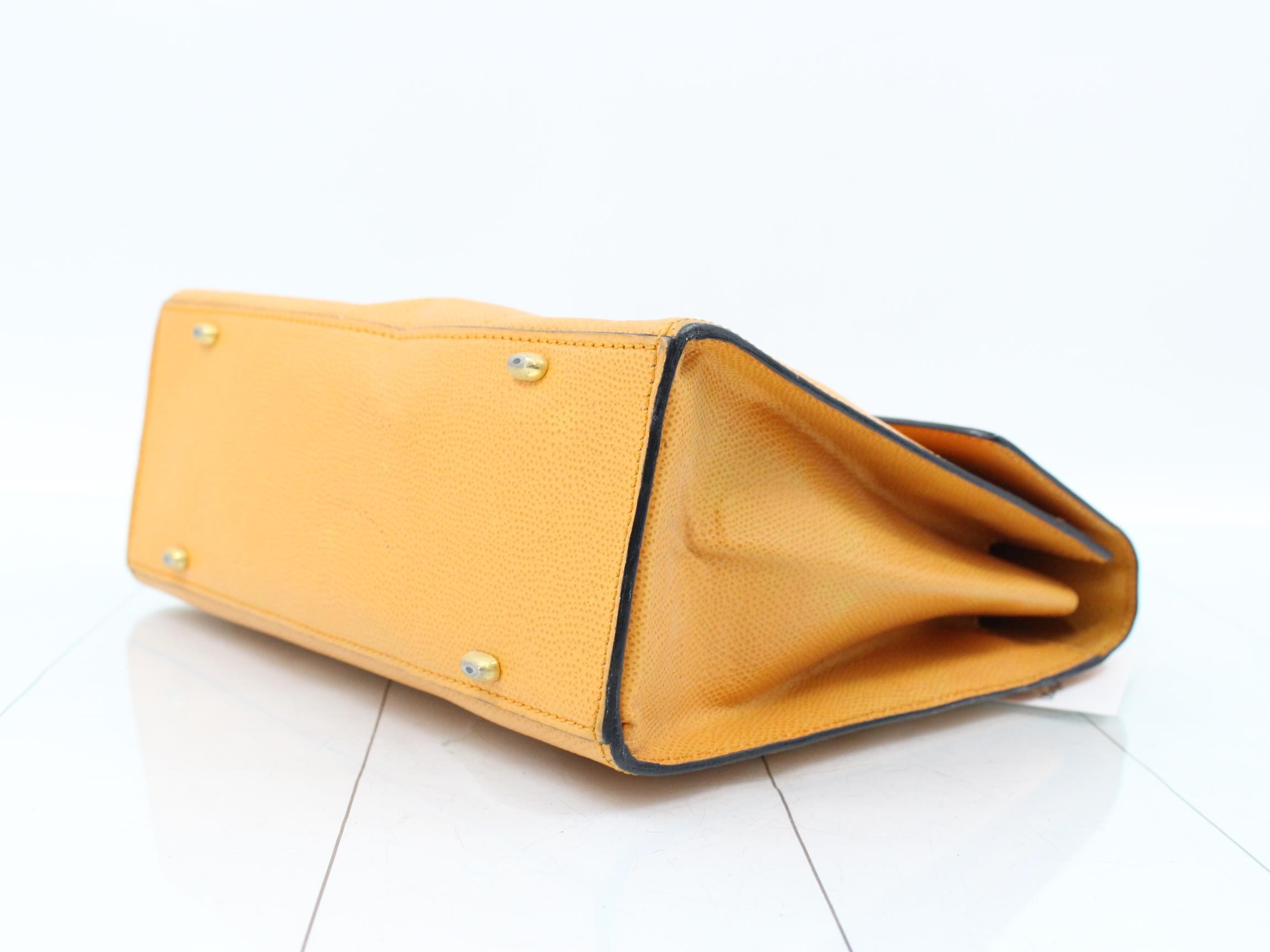 Leather G metal fittings 2WAY handbag orange — view 6