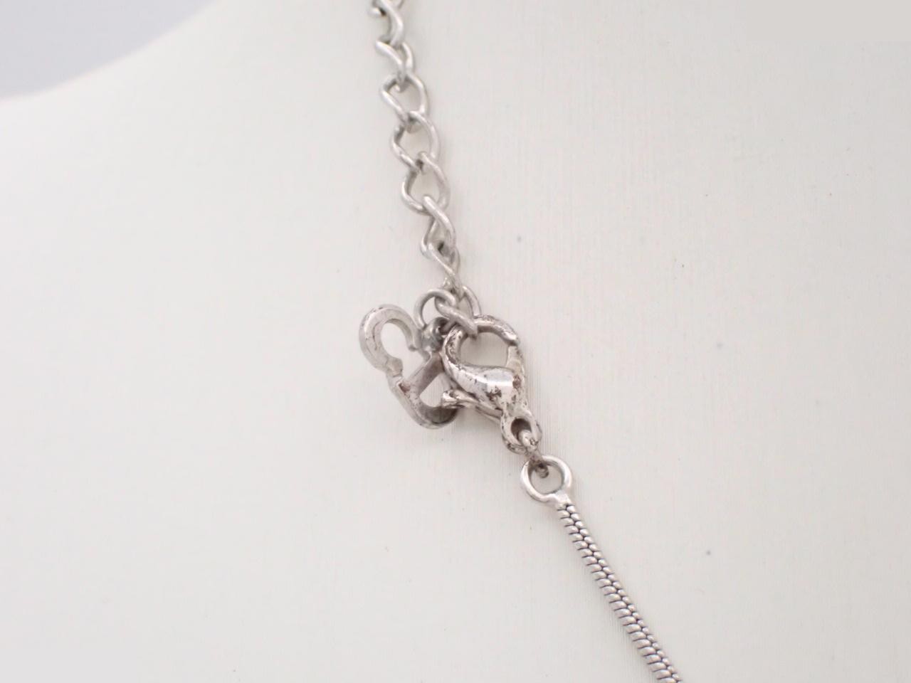 D logo silver necklace — view 2