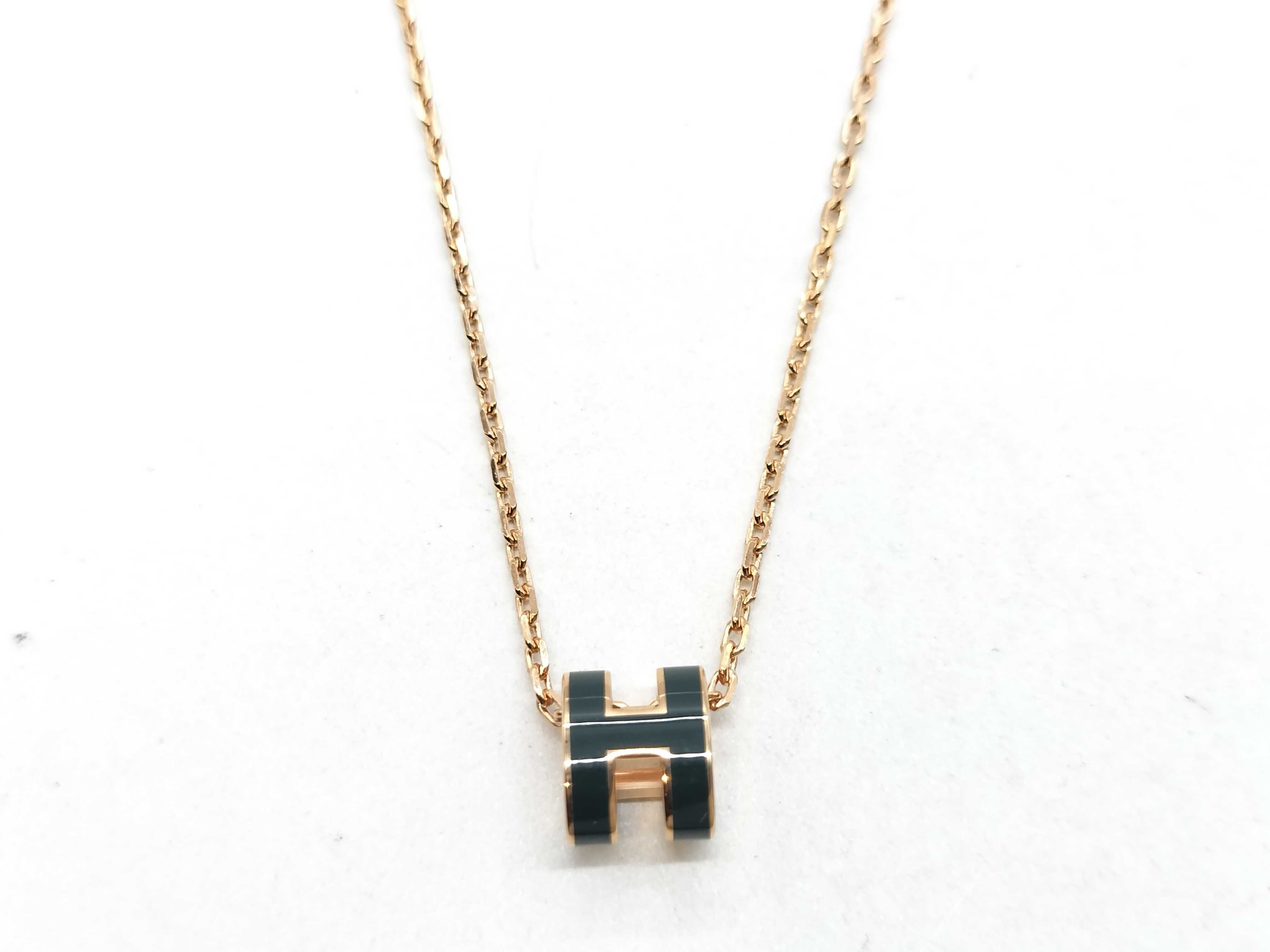 Pop H Necklace Pendant Gold x Black Necklace