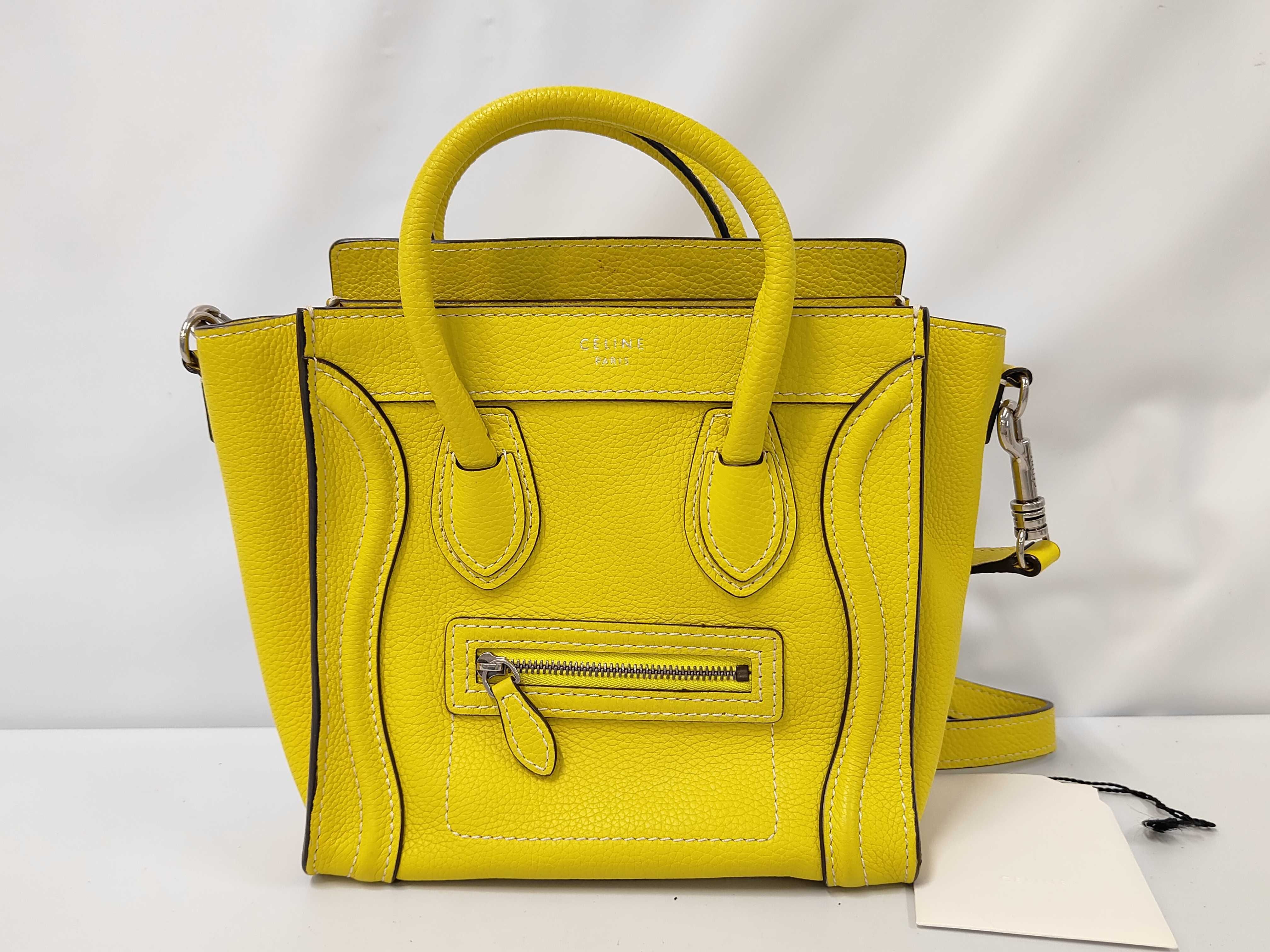 Luggage Nano Shopper Leather 2-Way Shoulder/Handbag, Yellow Handbag