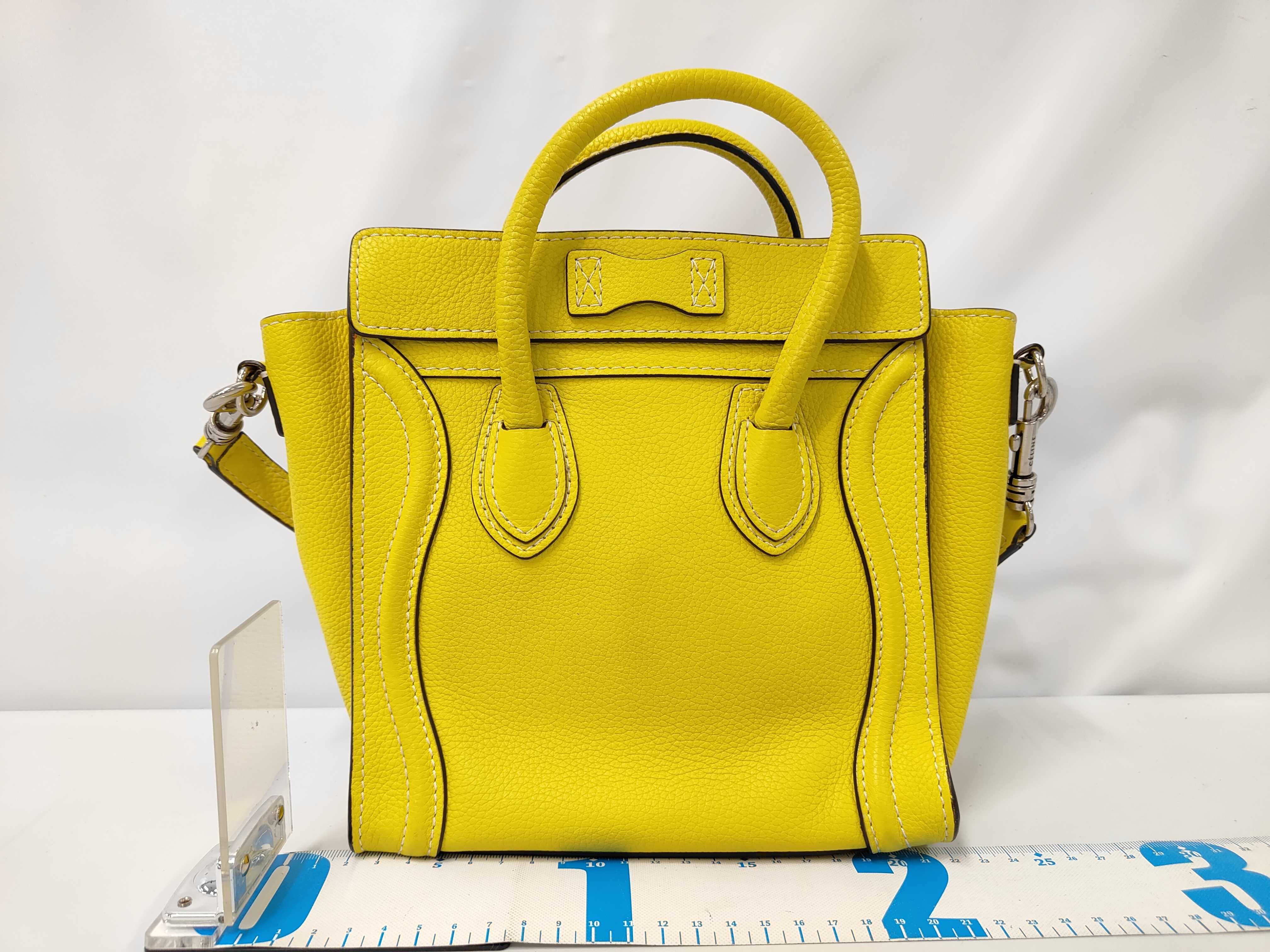 Luggage Nano Shopper Leather 2-Way Shoulder/Handbag, Yellow Handbag — view 2