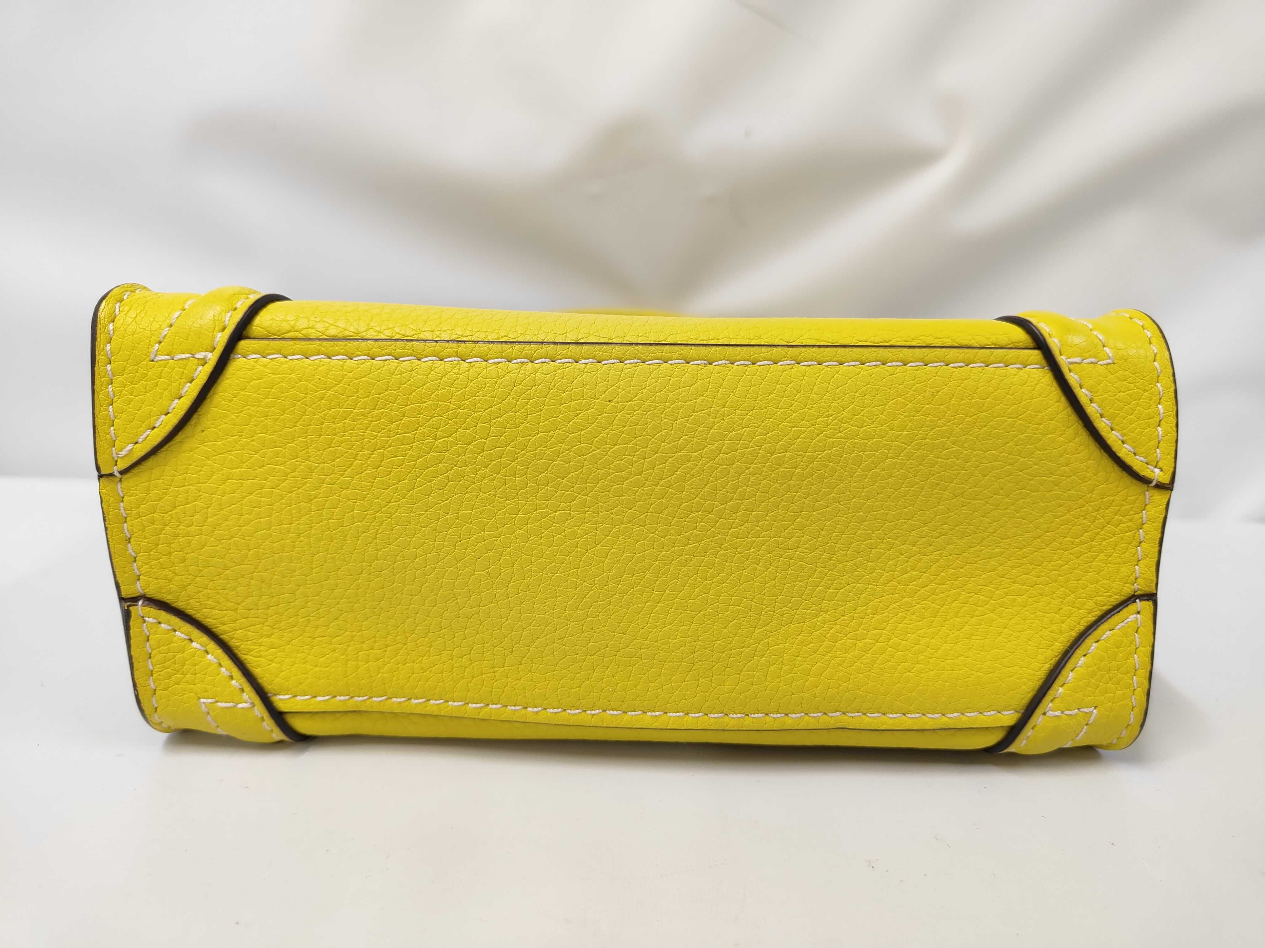 Luggage Nano Shopper Leather 2-Way Shoulder/Handbag, Yellow Handbag — view 3