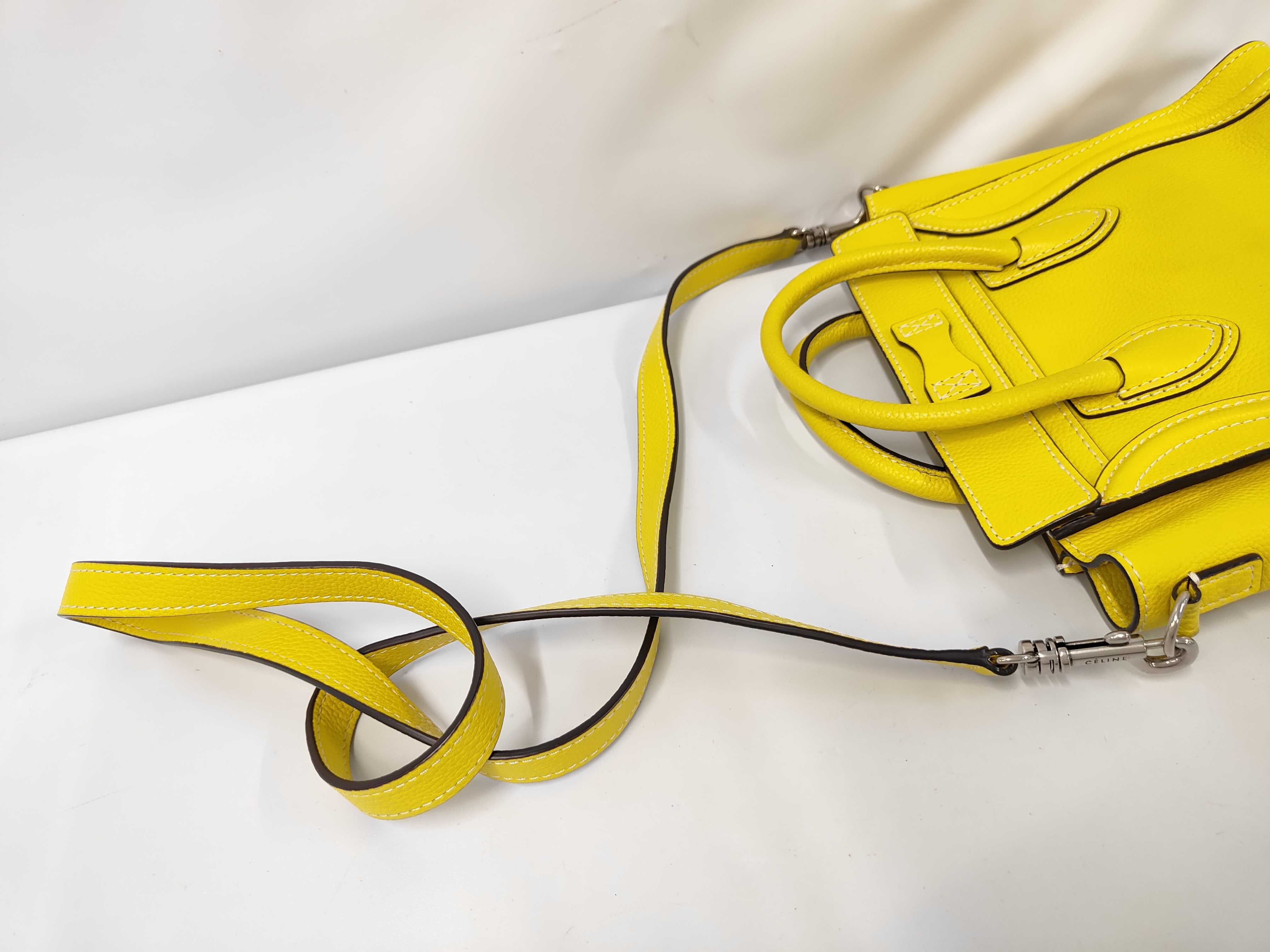 Luggage Nano Shopper Leather 2-Way Shoulder/Handbag, Yellow Handbag — view 5