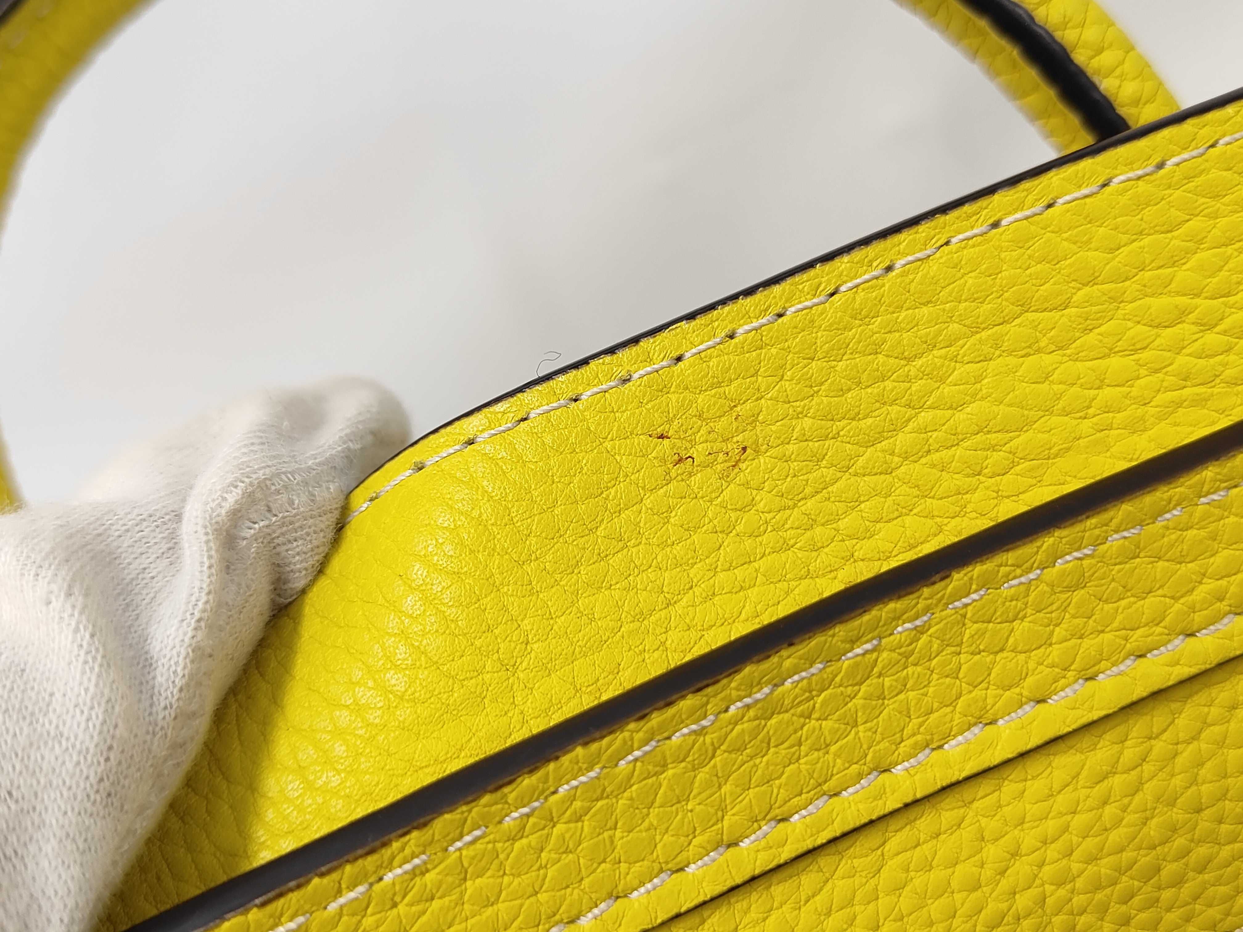Luggage Nano Shopper Leather 2-Way Shoulder/Handbag, Yellow Handbag — view 10