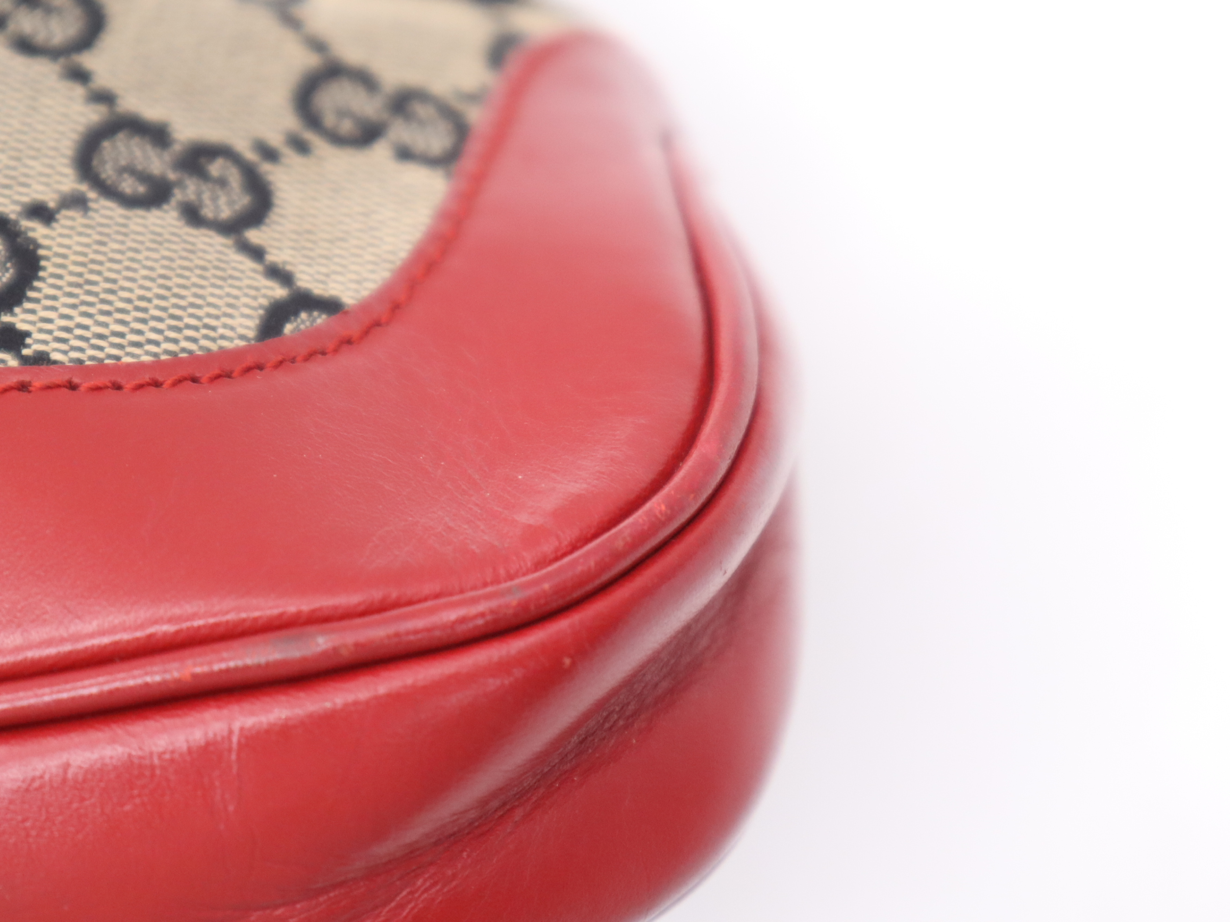001・3735GG Canvas Jackie One-Shoulder Bag Beige Red Shoulder Bag — view 11