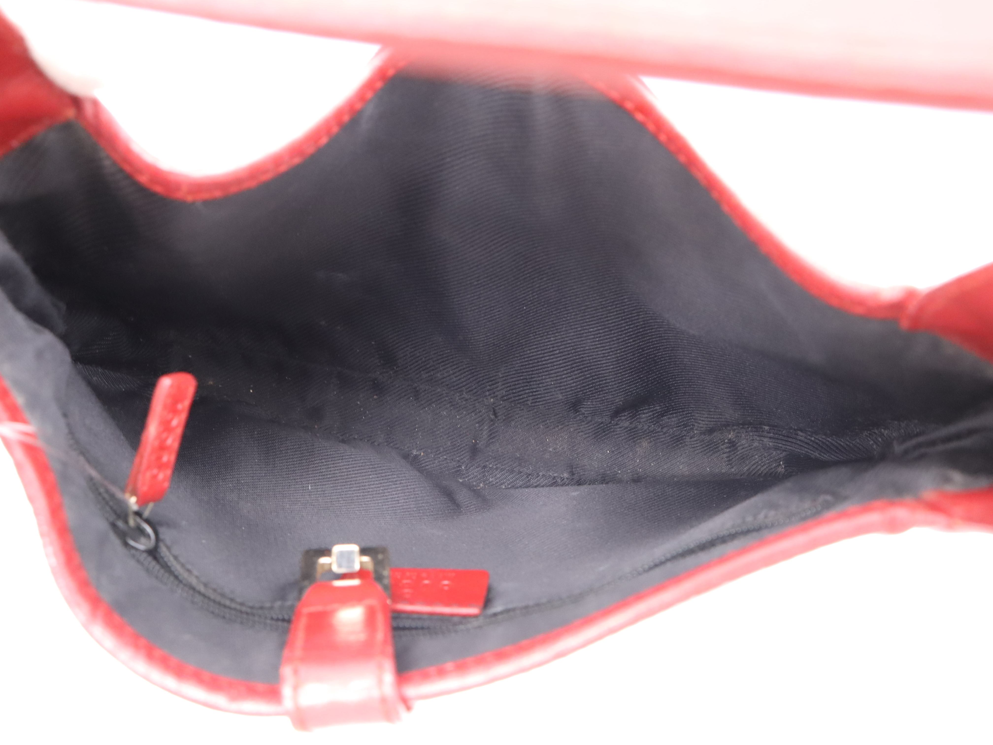 001・3735GG Canvas Jackie One-Shoulder Bag Beige Red Shoulder Bag — view 12