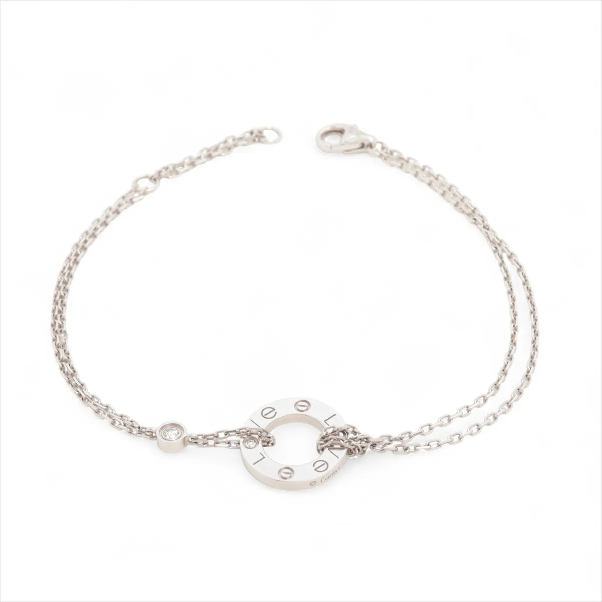 Love Circle 2P Diamond Bracelet 750(WG) 4.6g FCD211 Damage