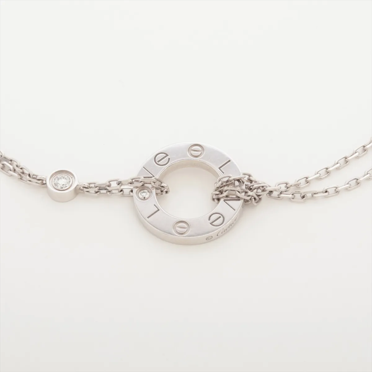 Love Circle 2P Diamond Bracelet 750(WG) 4.6g FCD211 Damage — view 2