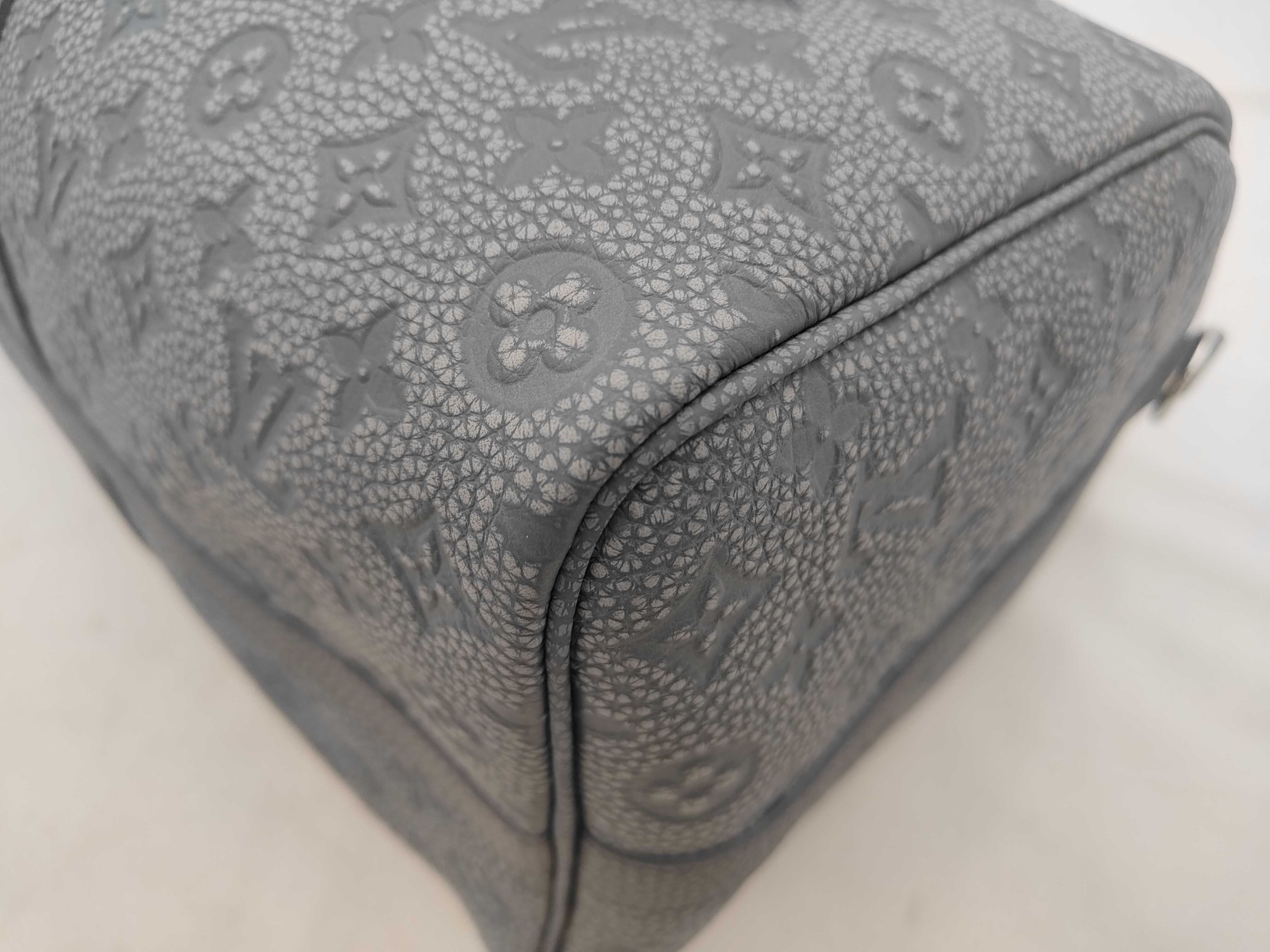 Grey Taurillon Leather Climbing Keepall Bandoulière 50 Boston Bag — view 6