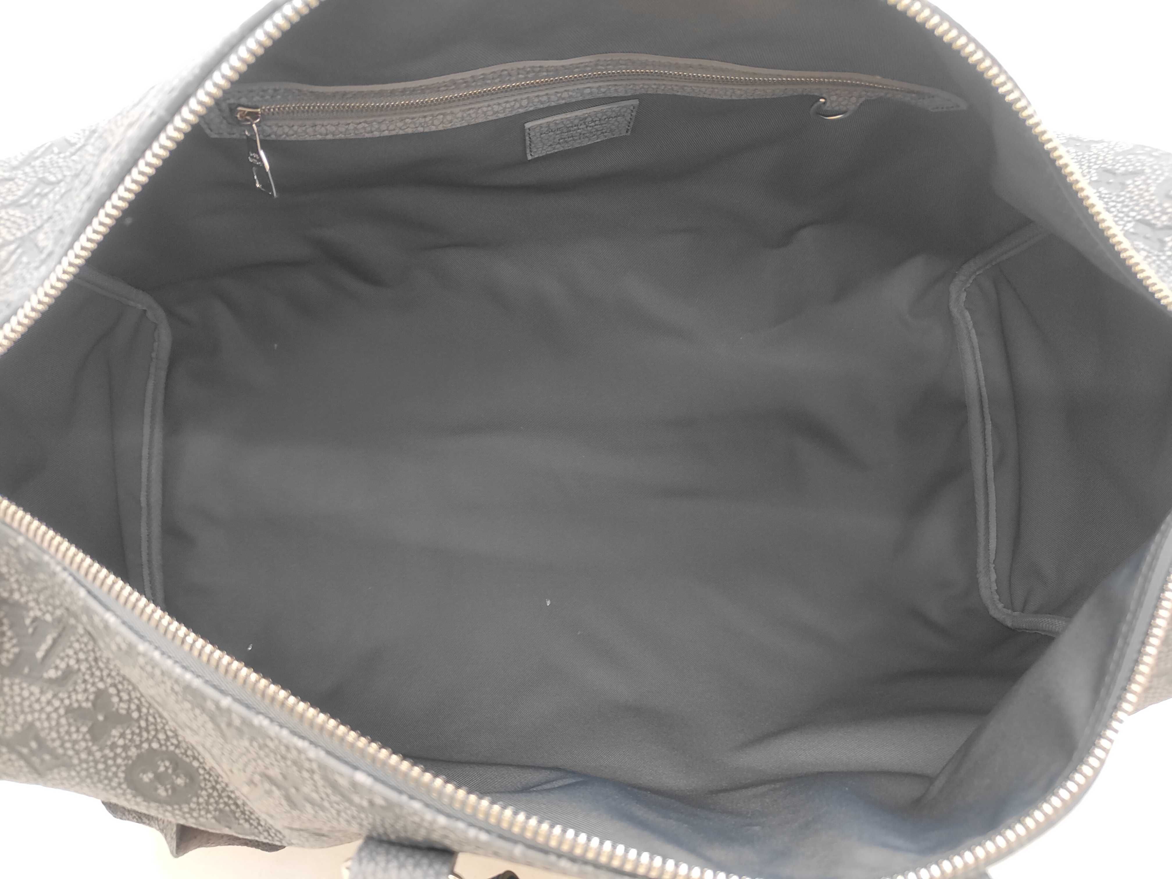 Grey Taurillon Leather Climbing Keepall Bandoulière 50 Boston Bag — view 8
