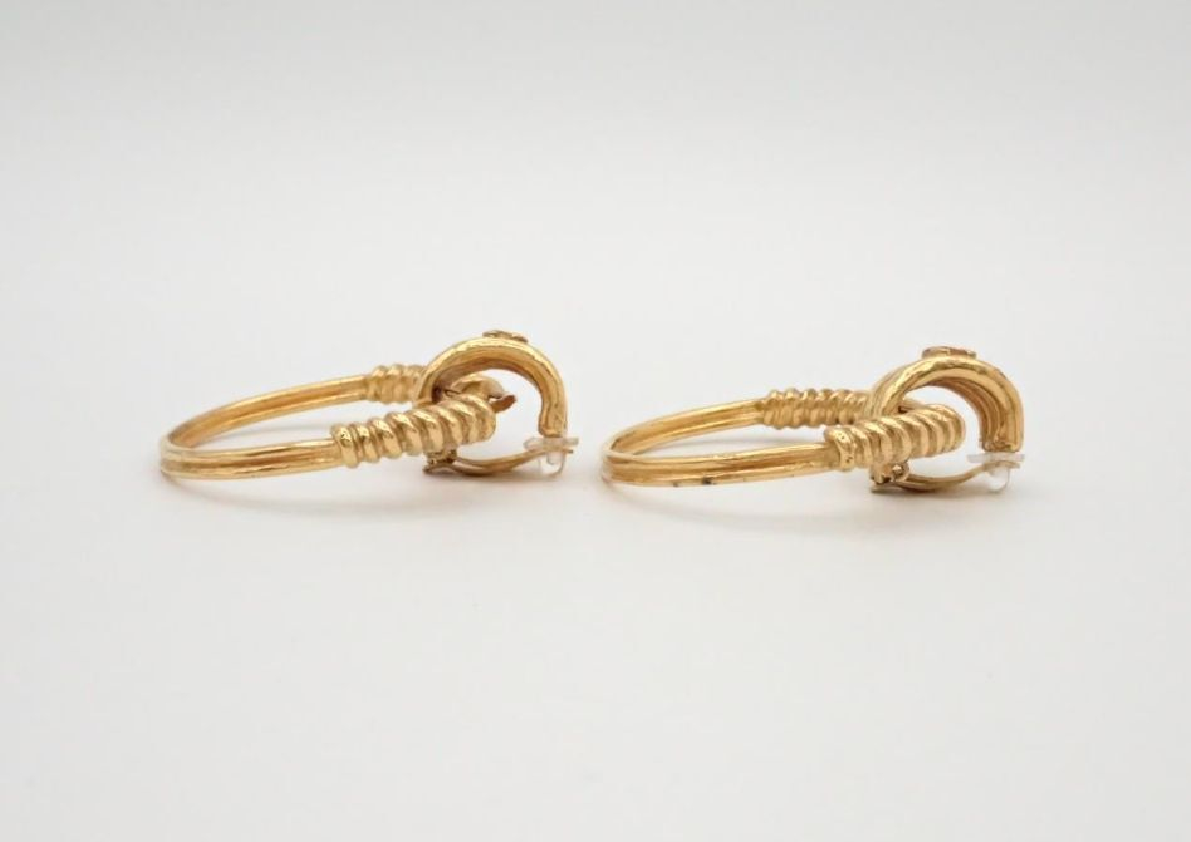 Large Dangle Coco Mark Gold Earrings (with comments) 94P Earrings — view 3