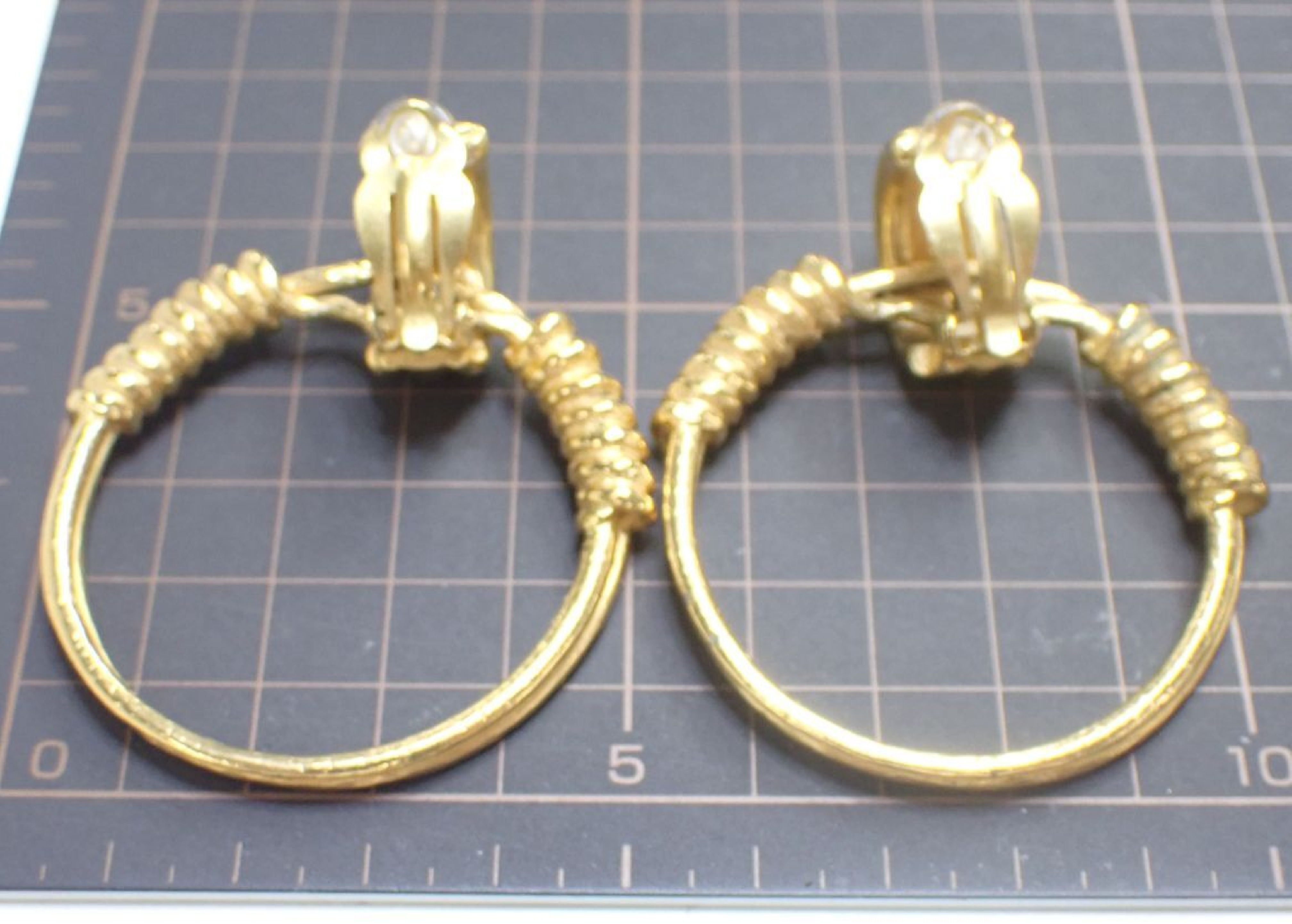 Large Dangle Coco Mark Gold Earrings (with comments) 94P Earrings — view 5