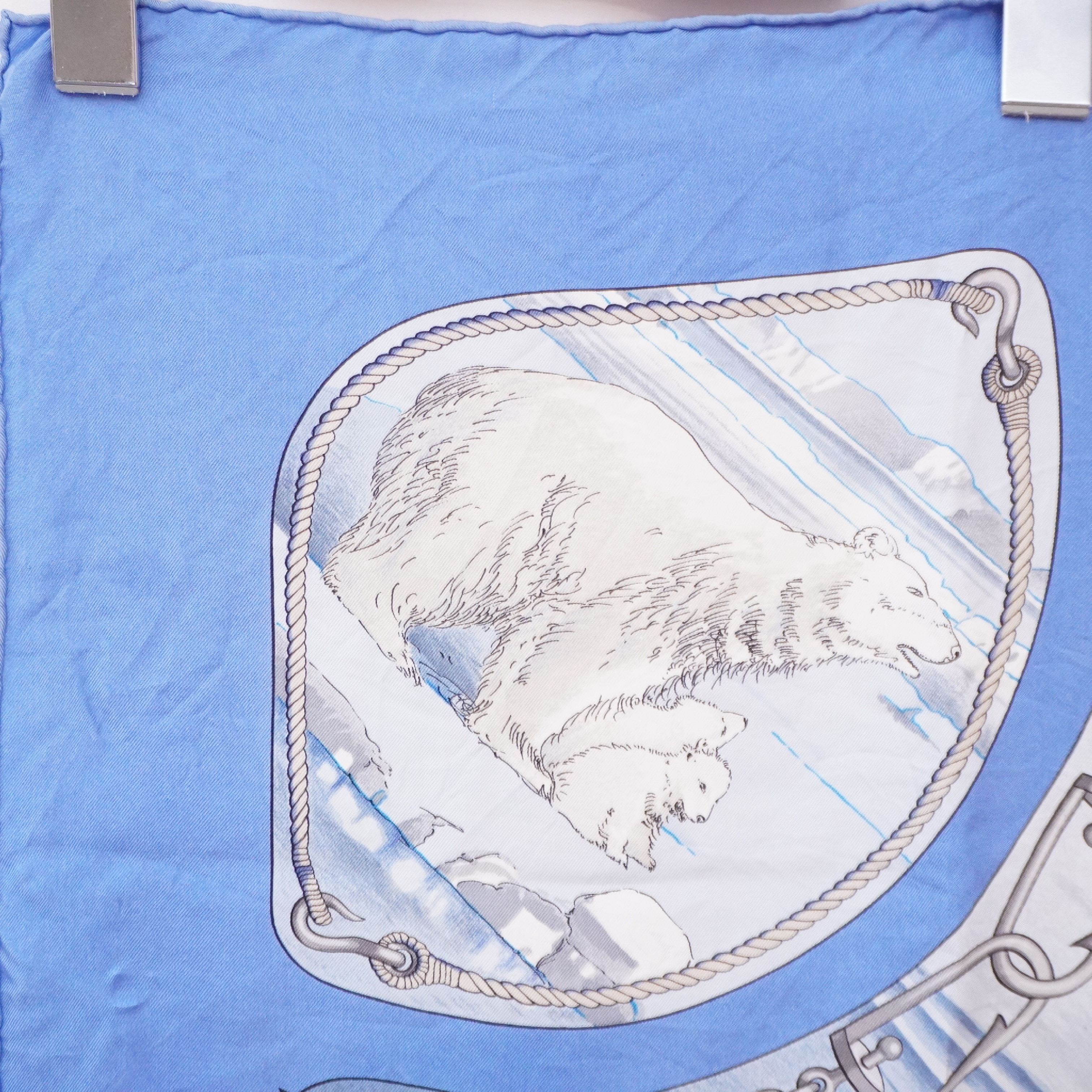 【Hermes Carre 90 GRONLAND Greenland Silk Large Scarf Other Accessories — view 5
