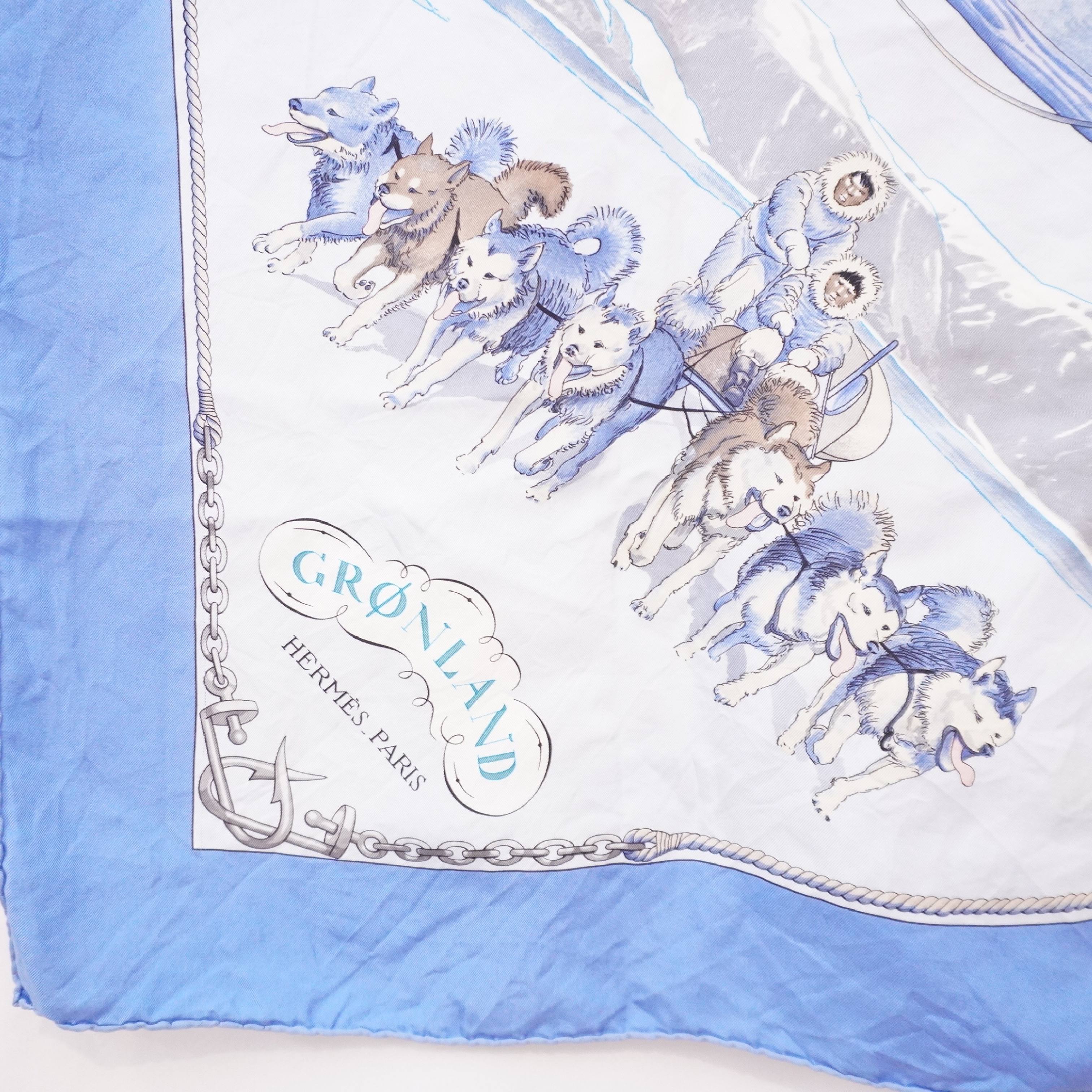 【Hermes Carre 90 GRONLAND Greenland Silk Large Scarf Other Accessories — view 6