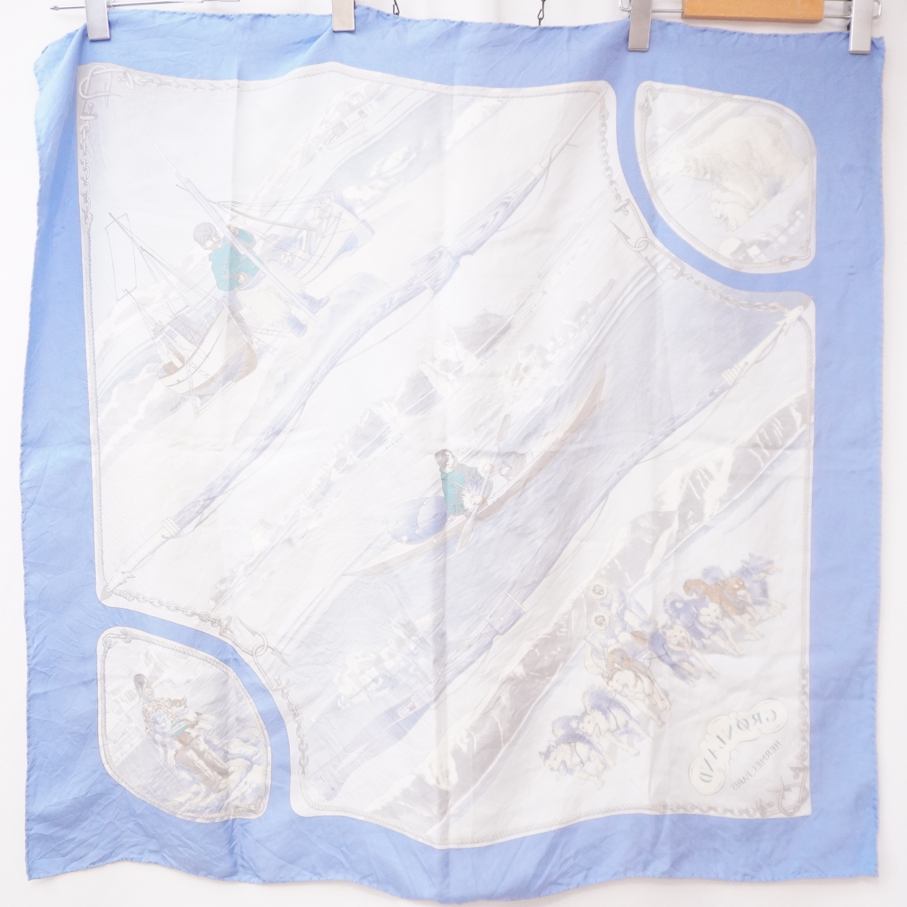 【Hermes Carre 90 GRONLAND Greenland Silk Large Scarf Other Accessories — view 7