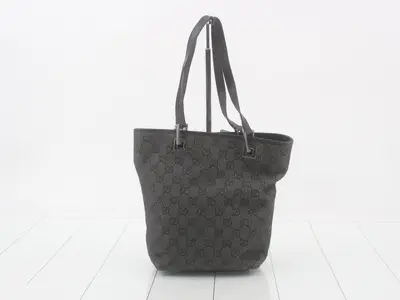 GG Canvas Tote Bag, Black