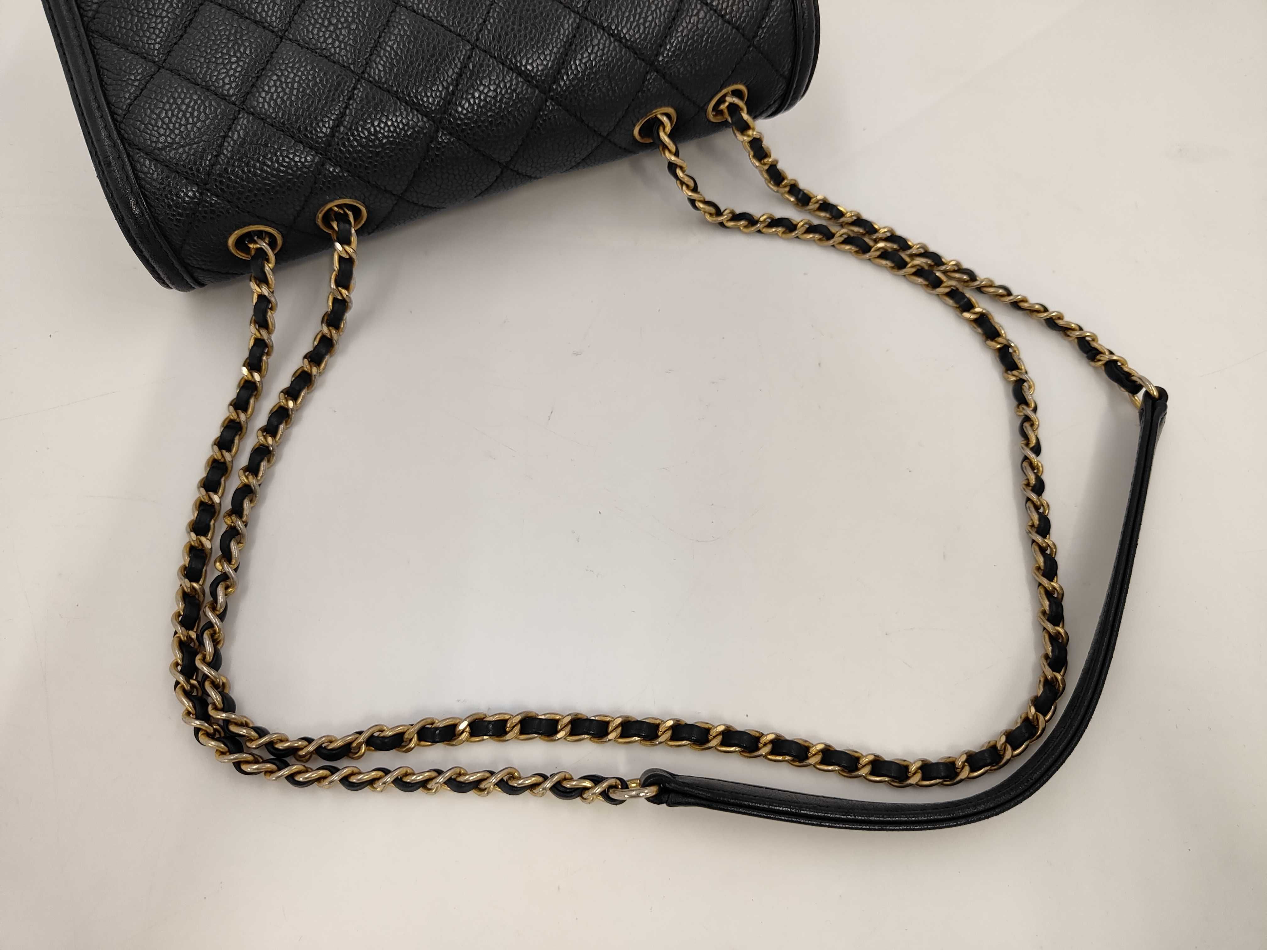 Caviar Skin Black CC Filigree Shoulder Bag — view 3