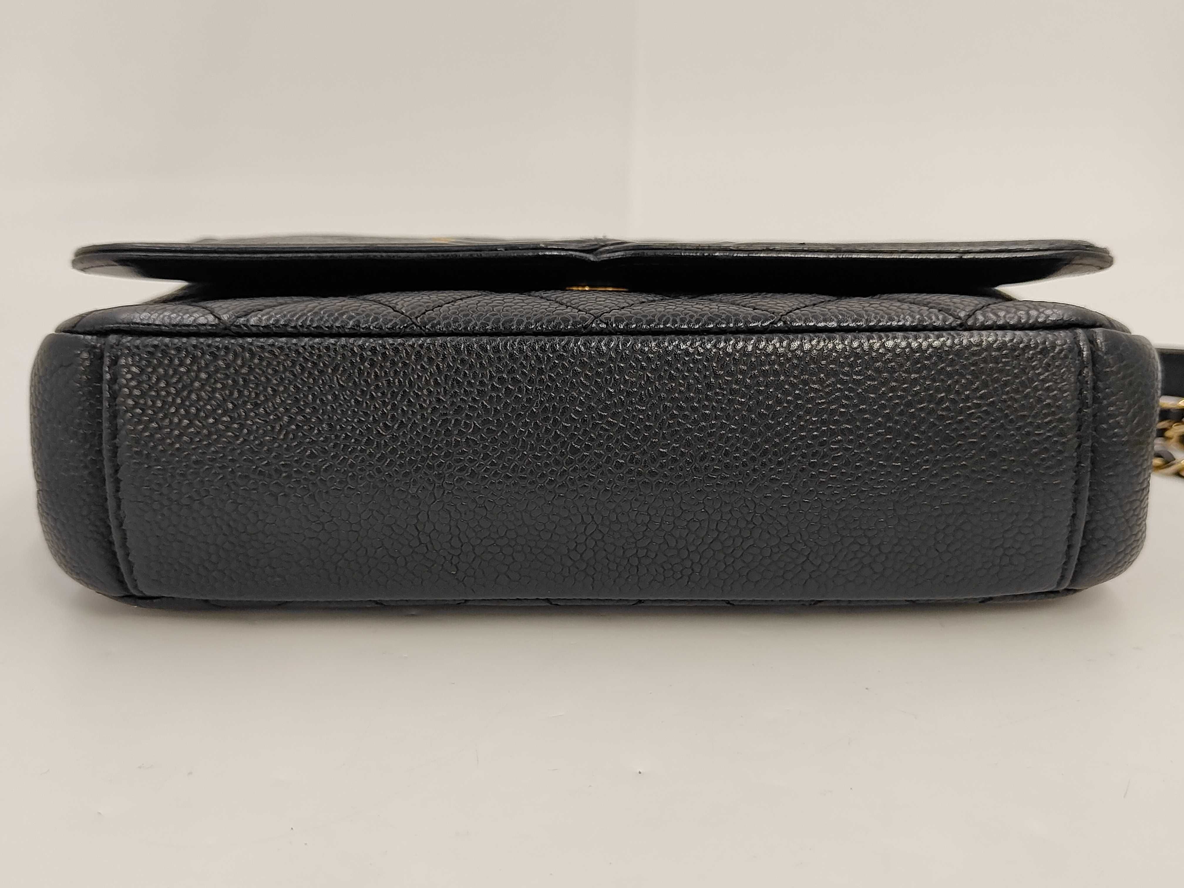 Caviar Skin Black CC Filigree Shoulder Bag — view 6