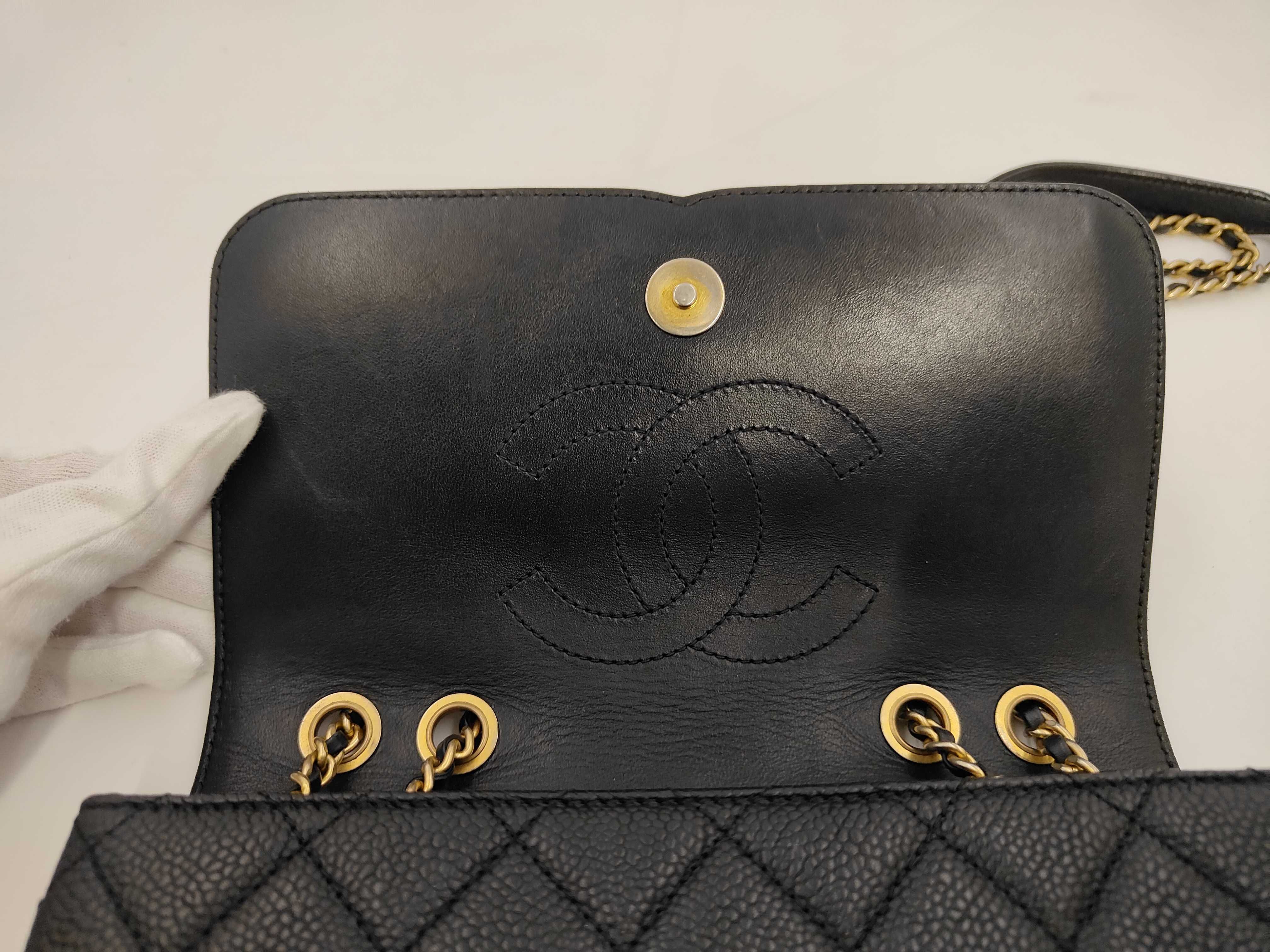 Caviar Skin Black CC Filigree Shoulder Bag — view 8
