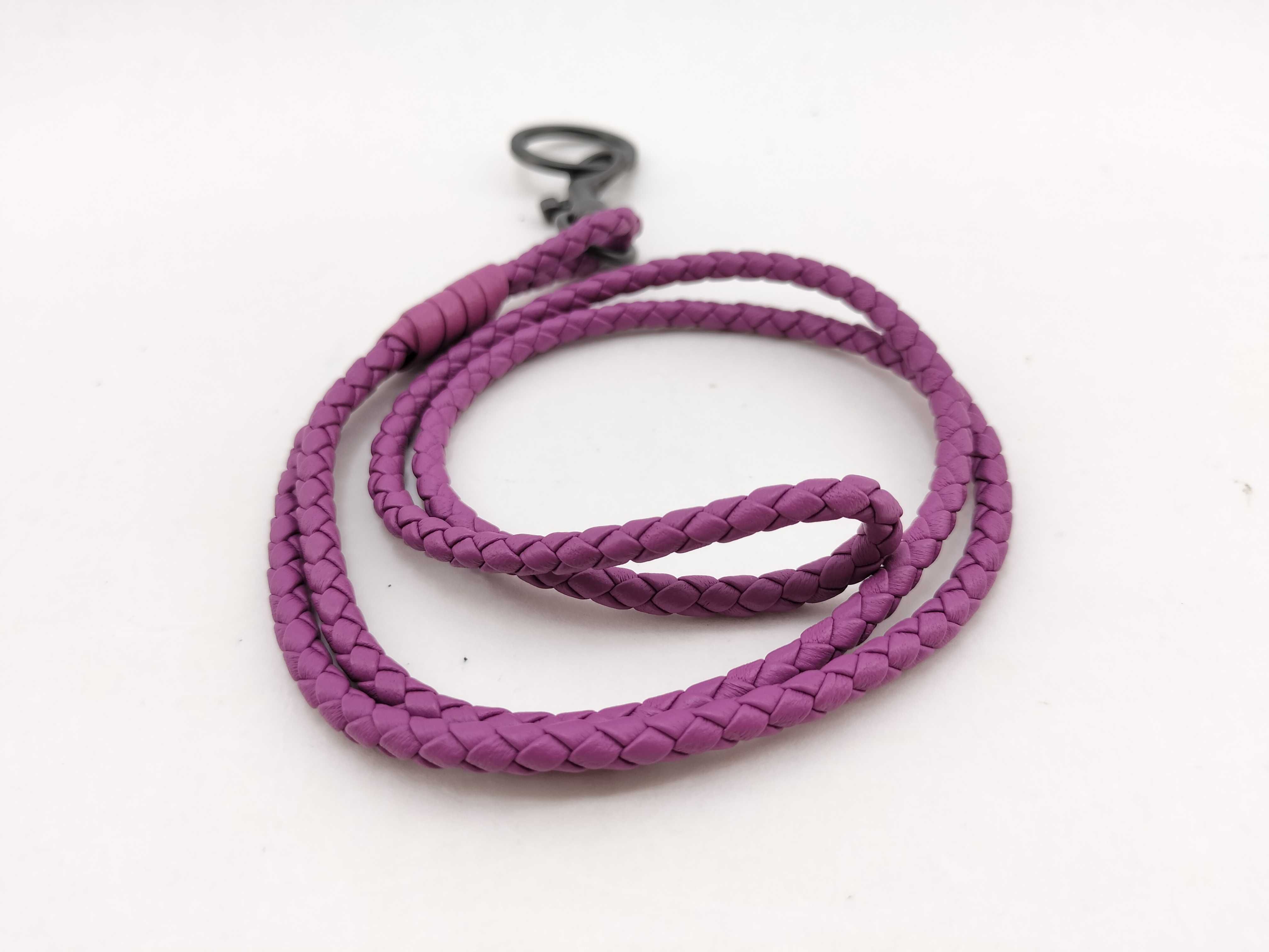 Leather Intrecciato Keyring Strap — view 3