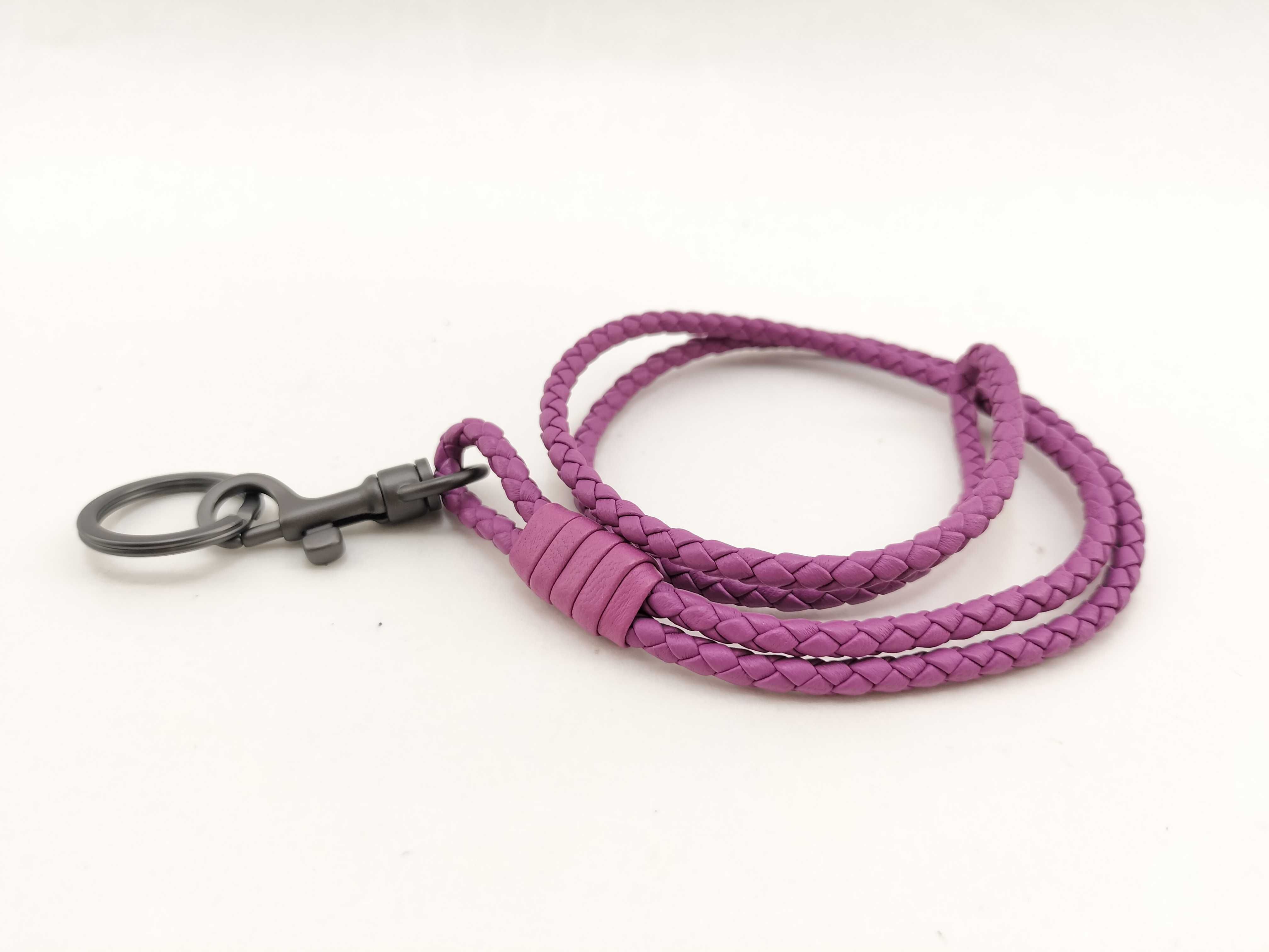Leather Intrecciato Keyring Strap — view 4