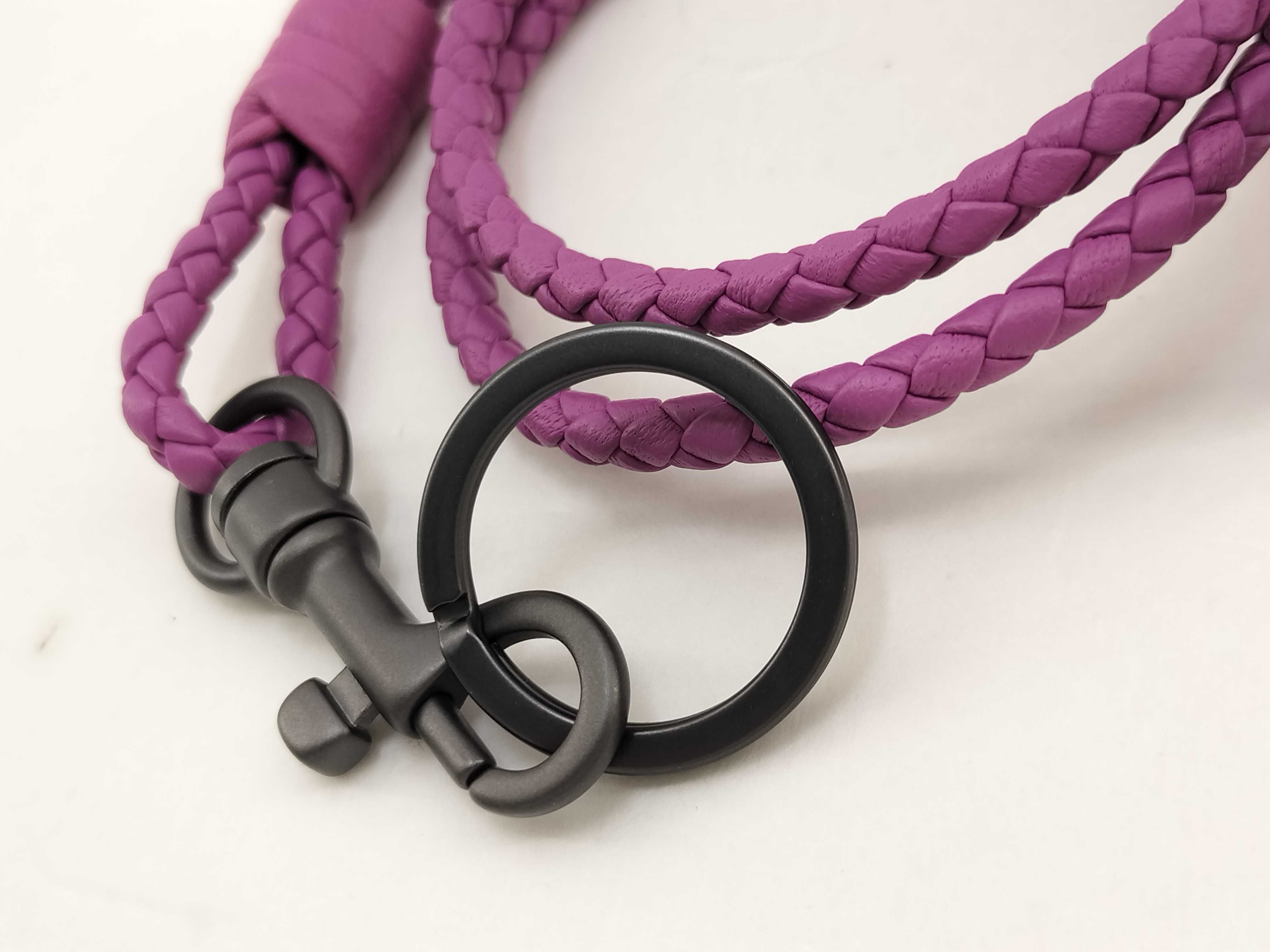 Leather Intrecciato Keyring Strap — view 8