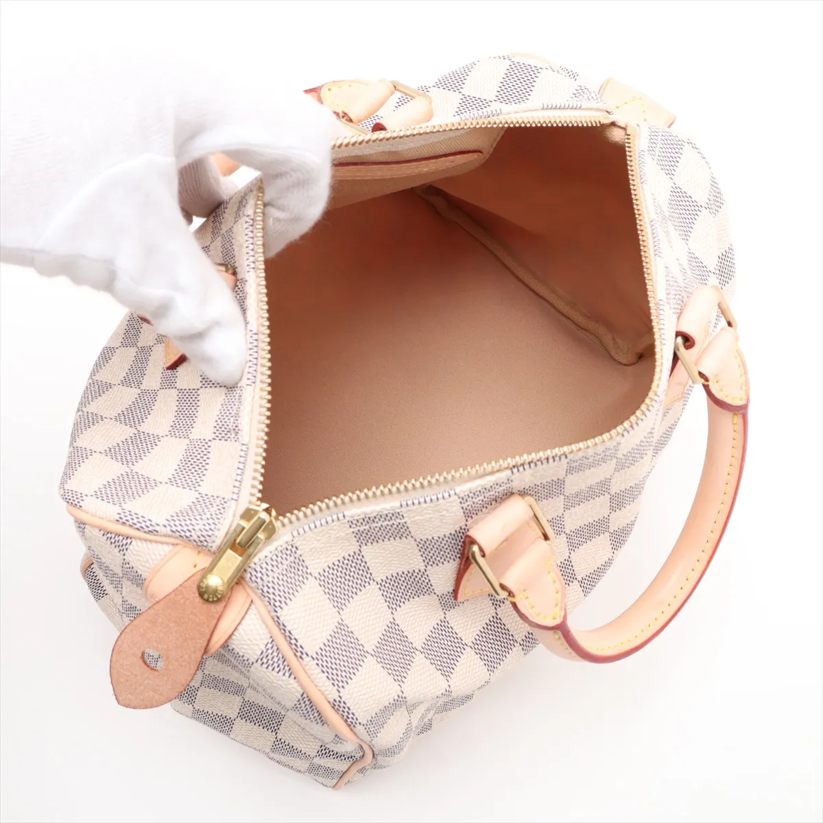 Damier Azur Speedy 25 N41534 SP1017 White — view 7
