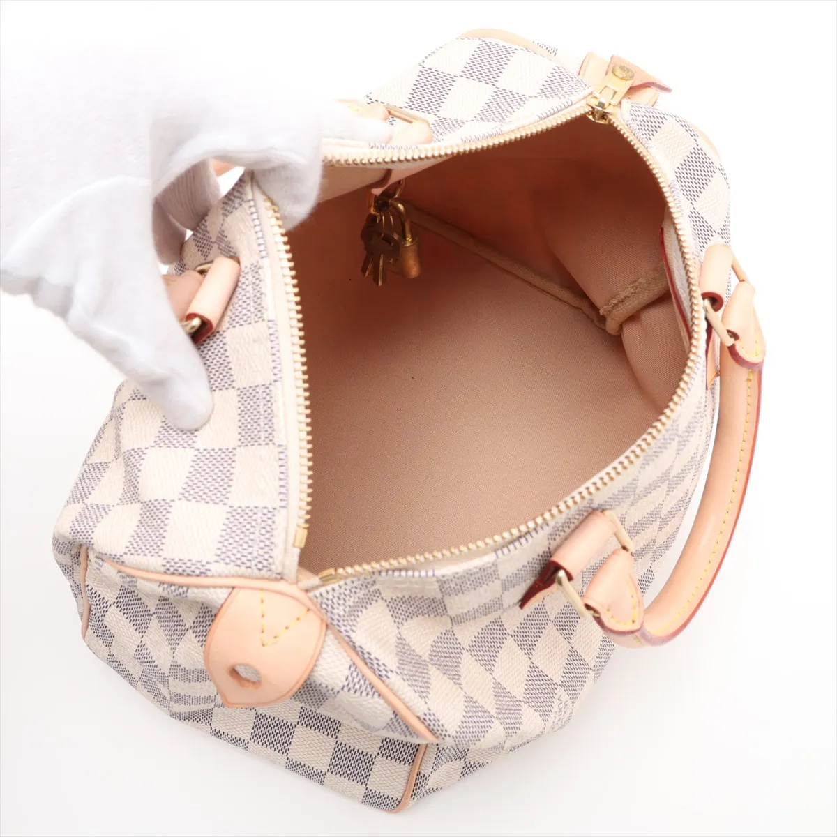 Damier Azur Speedy 25 N41534 SP1017 White — view 8