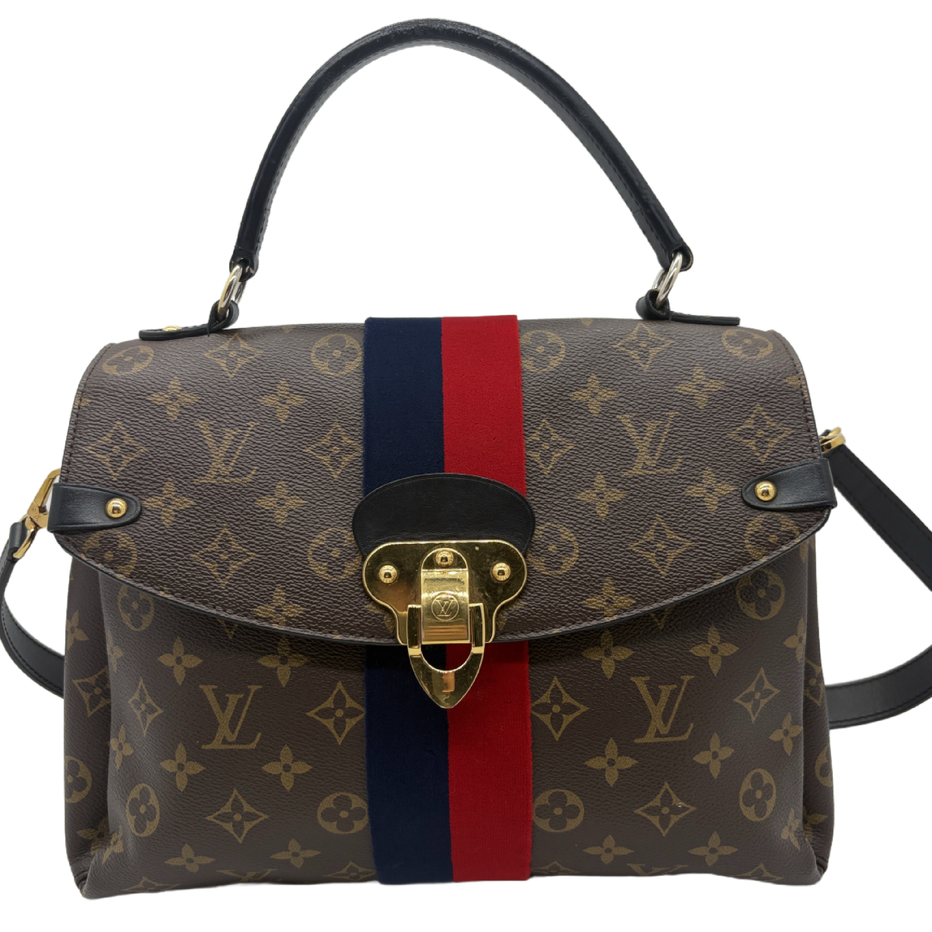 Georges BB Monogram Marine Cerise 2-Way Handbag