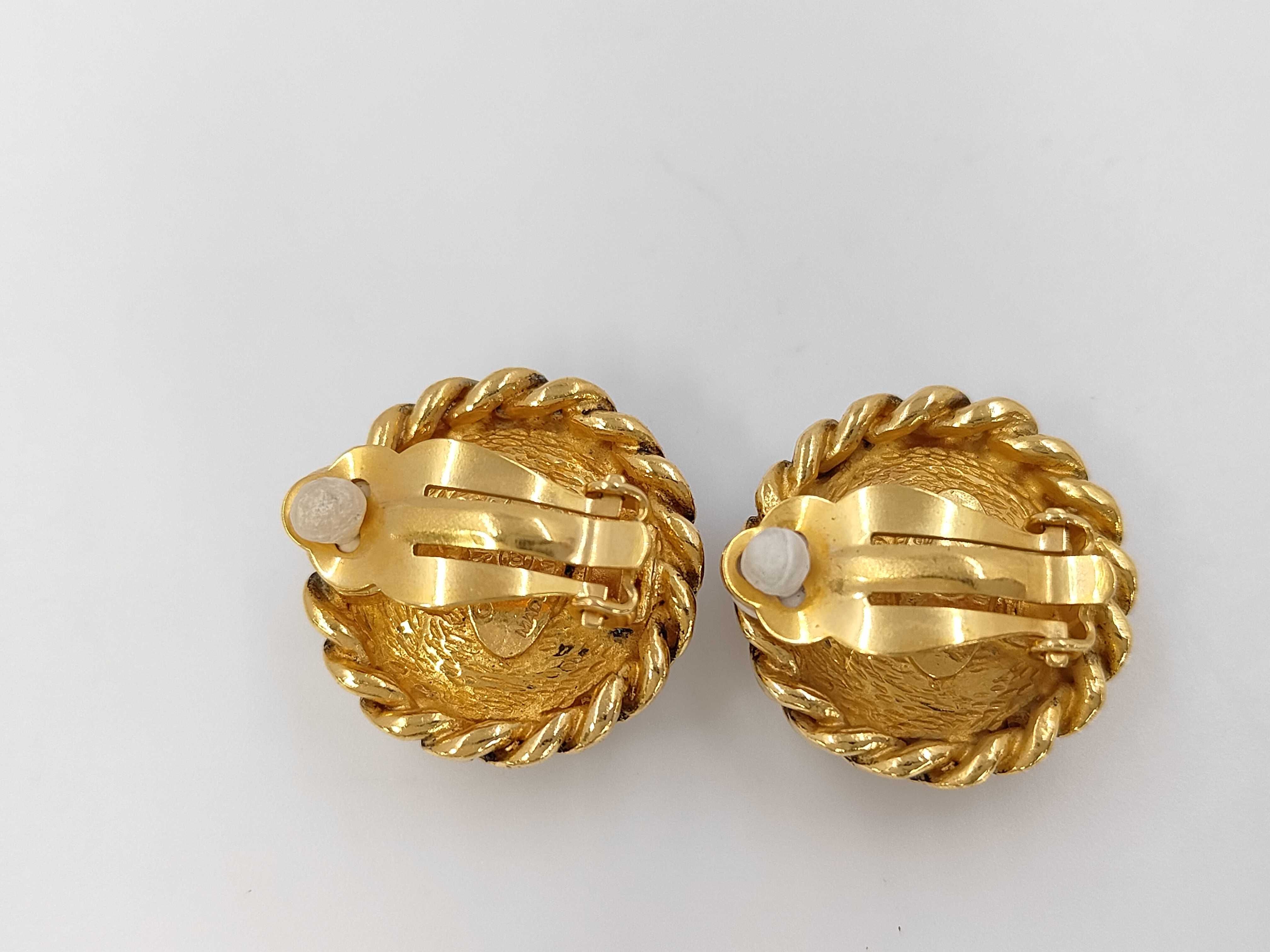 Gold Plated Vintage Pearl Earrings — view 3