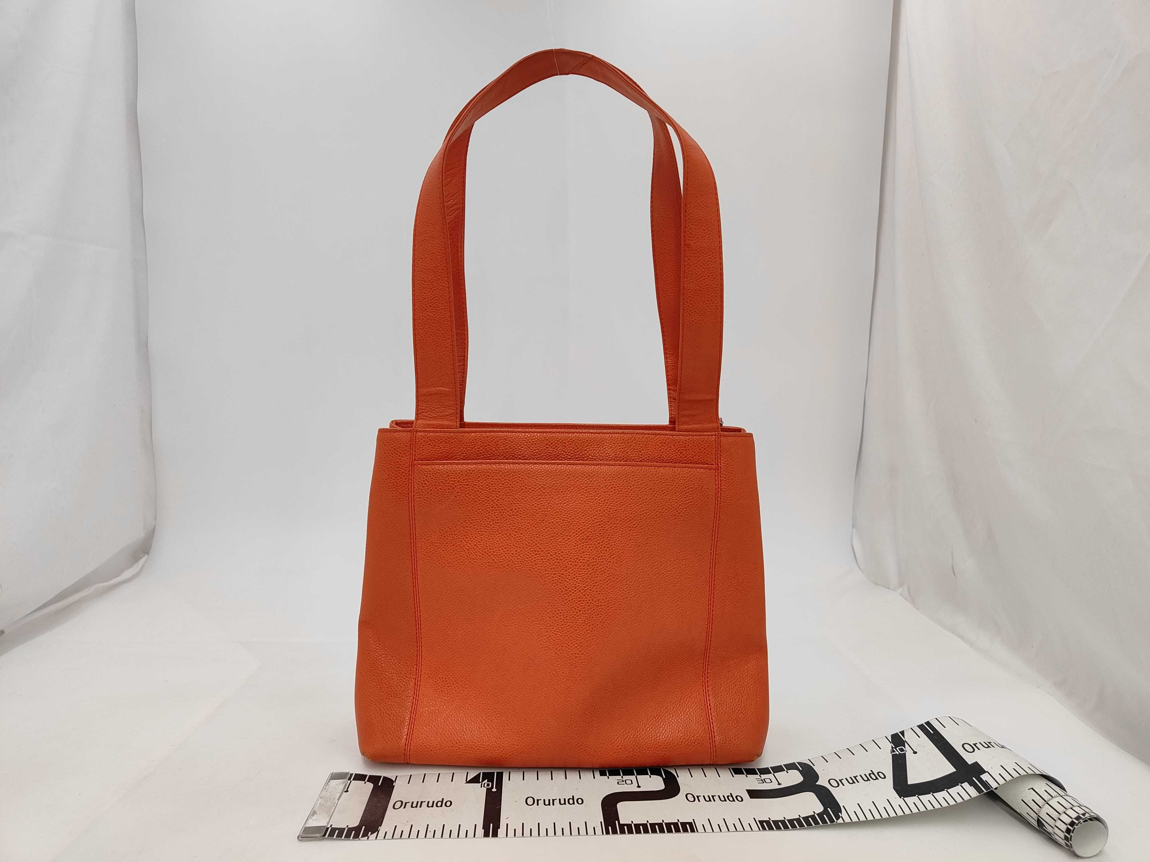 logo caviar orange tote bag — view 2