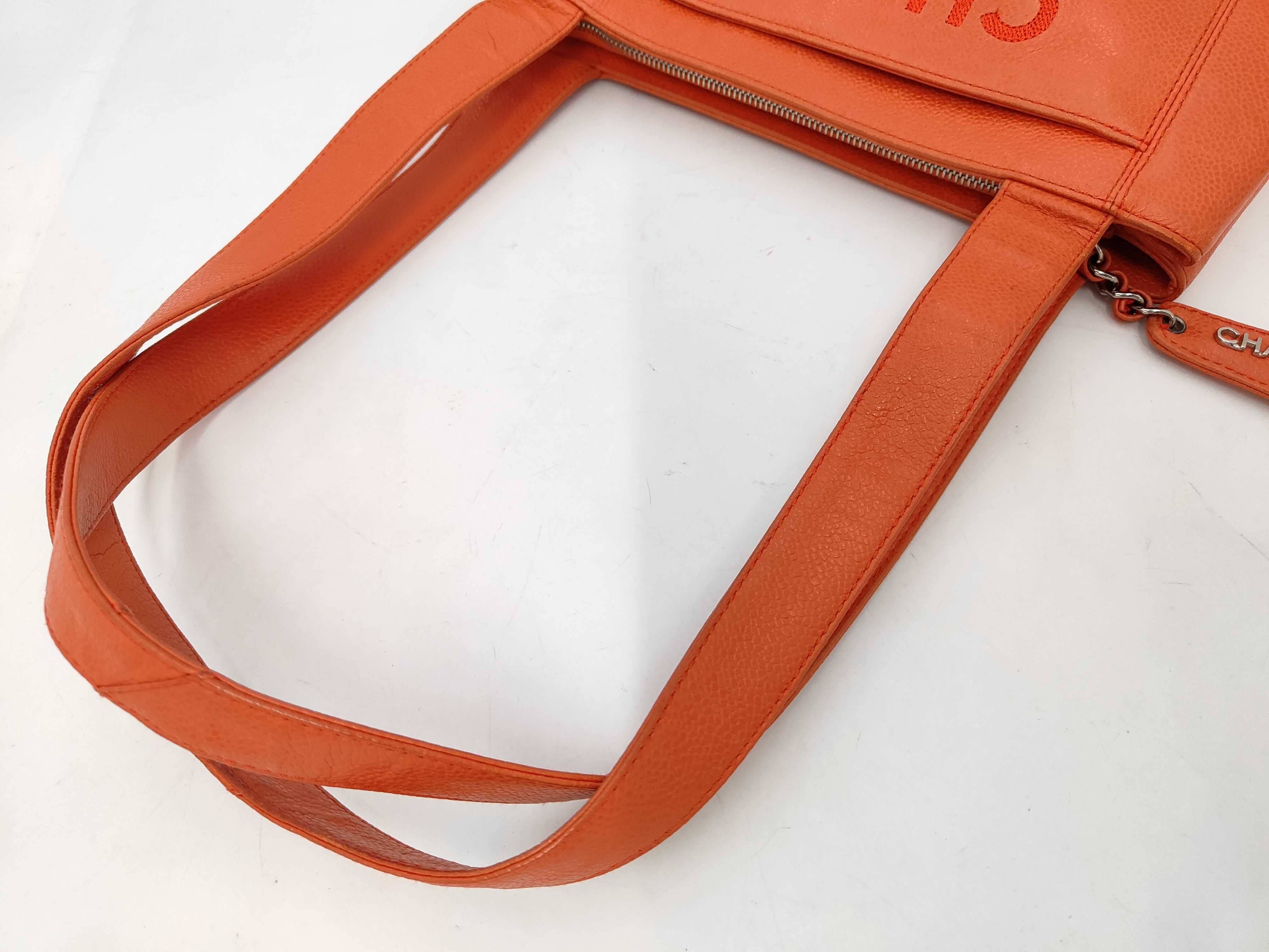 logo caviar orange tote bag — view 6