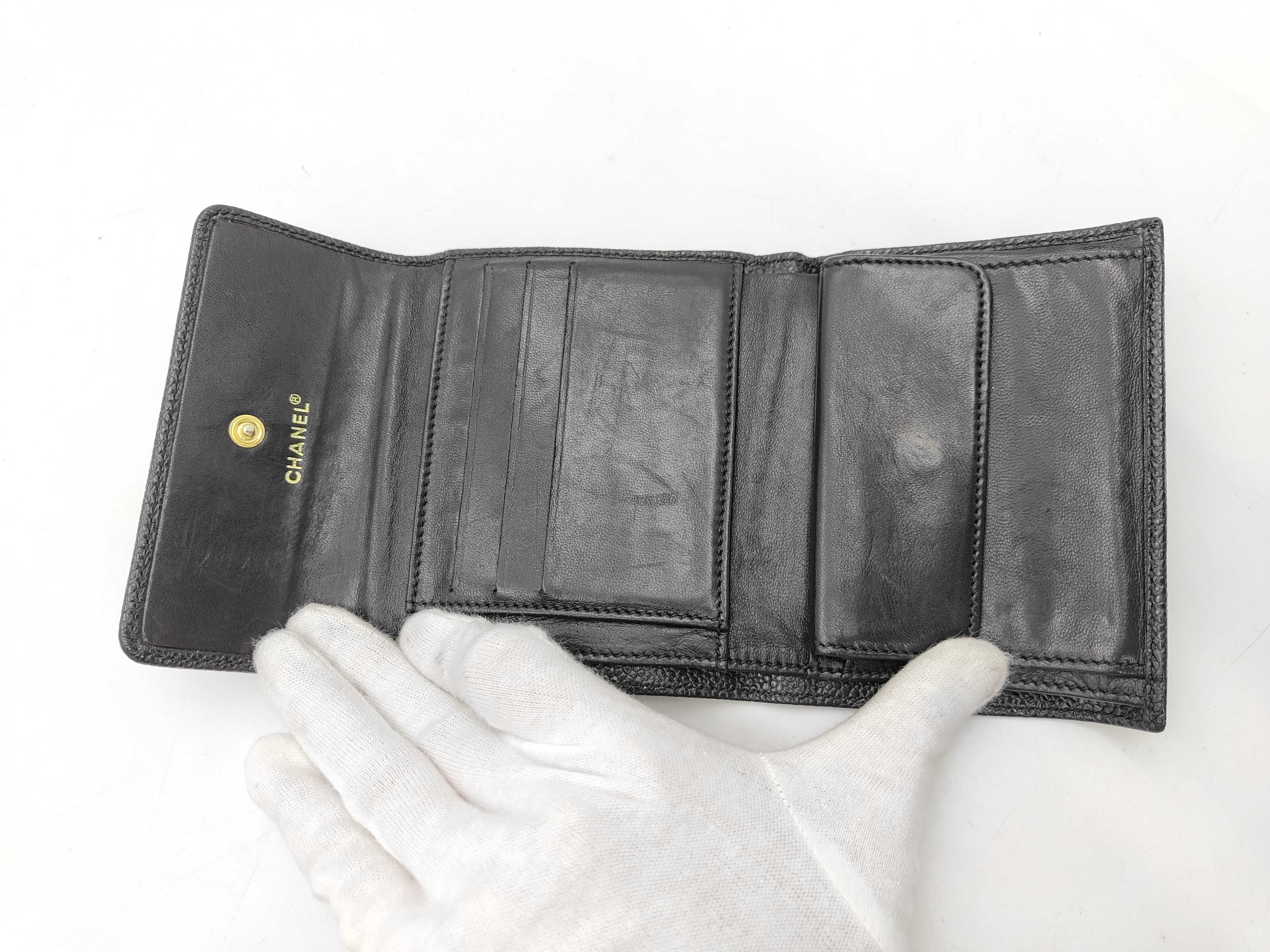 Coco Mark Caviar Skin Tri-fold Wallet — view 7