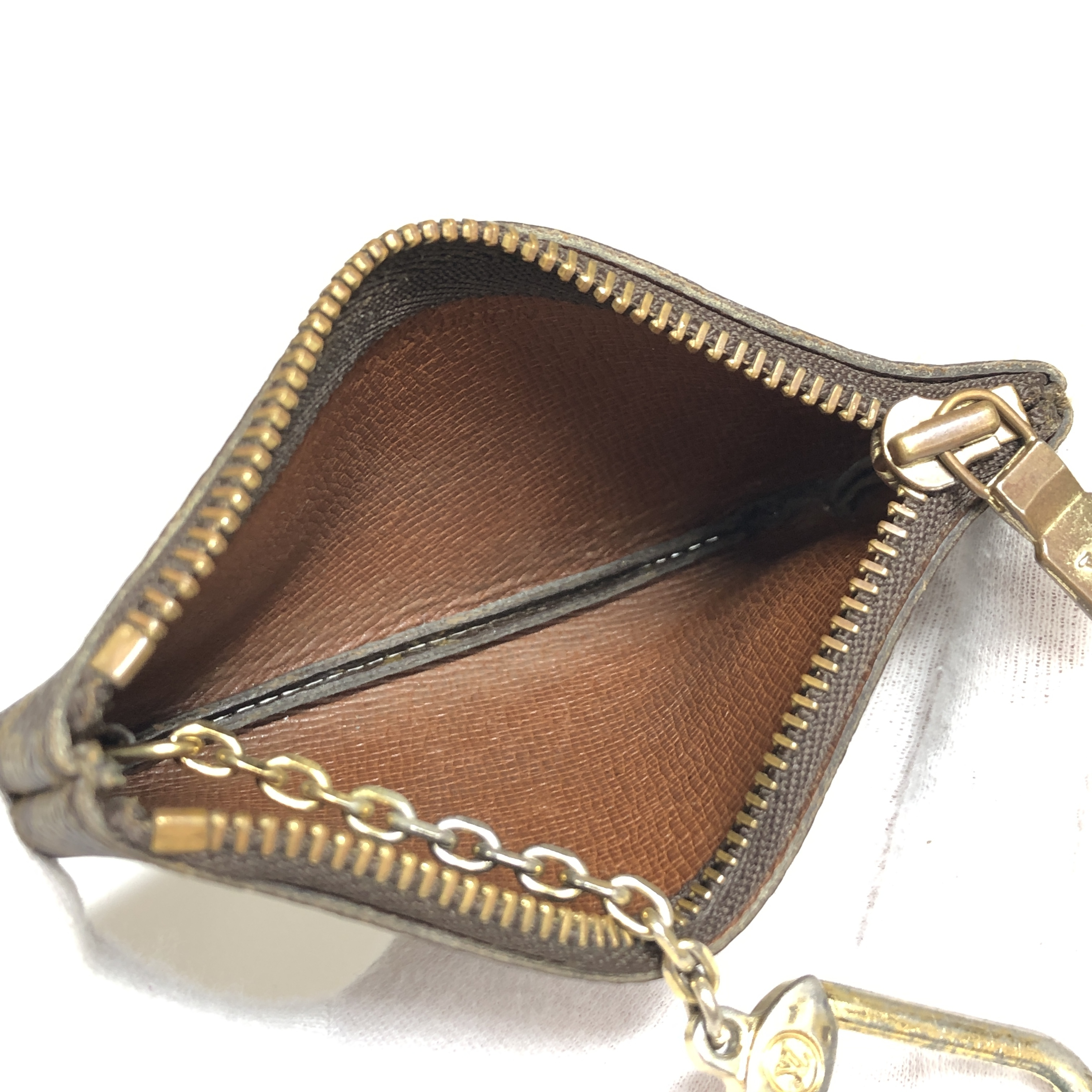 Monogram Pochette Clé Coin Case M62650 with Key Ring 0890ET Compact Wallet Coin Purse Made in France Coin Case — view 12