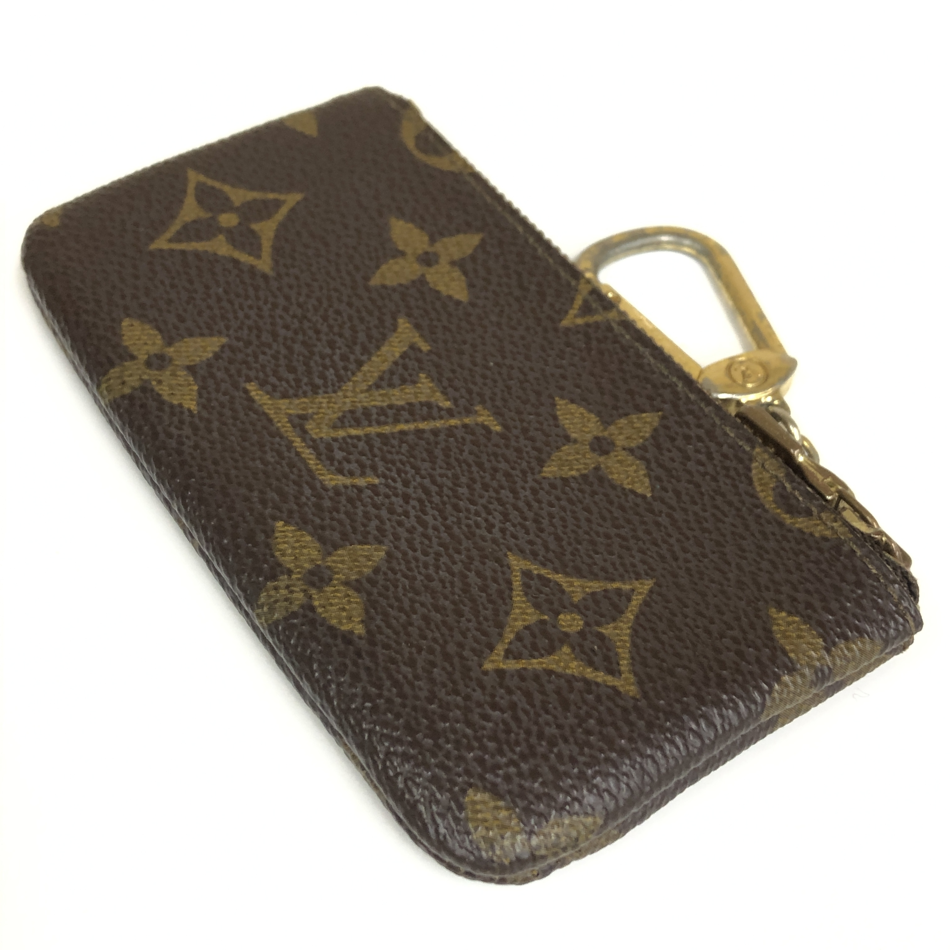 Monogram Pochette Clé Coin Case M62650 with Key Ring 0890ET Compact Wallet Coin Purse Made in France Coin Case — view 3