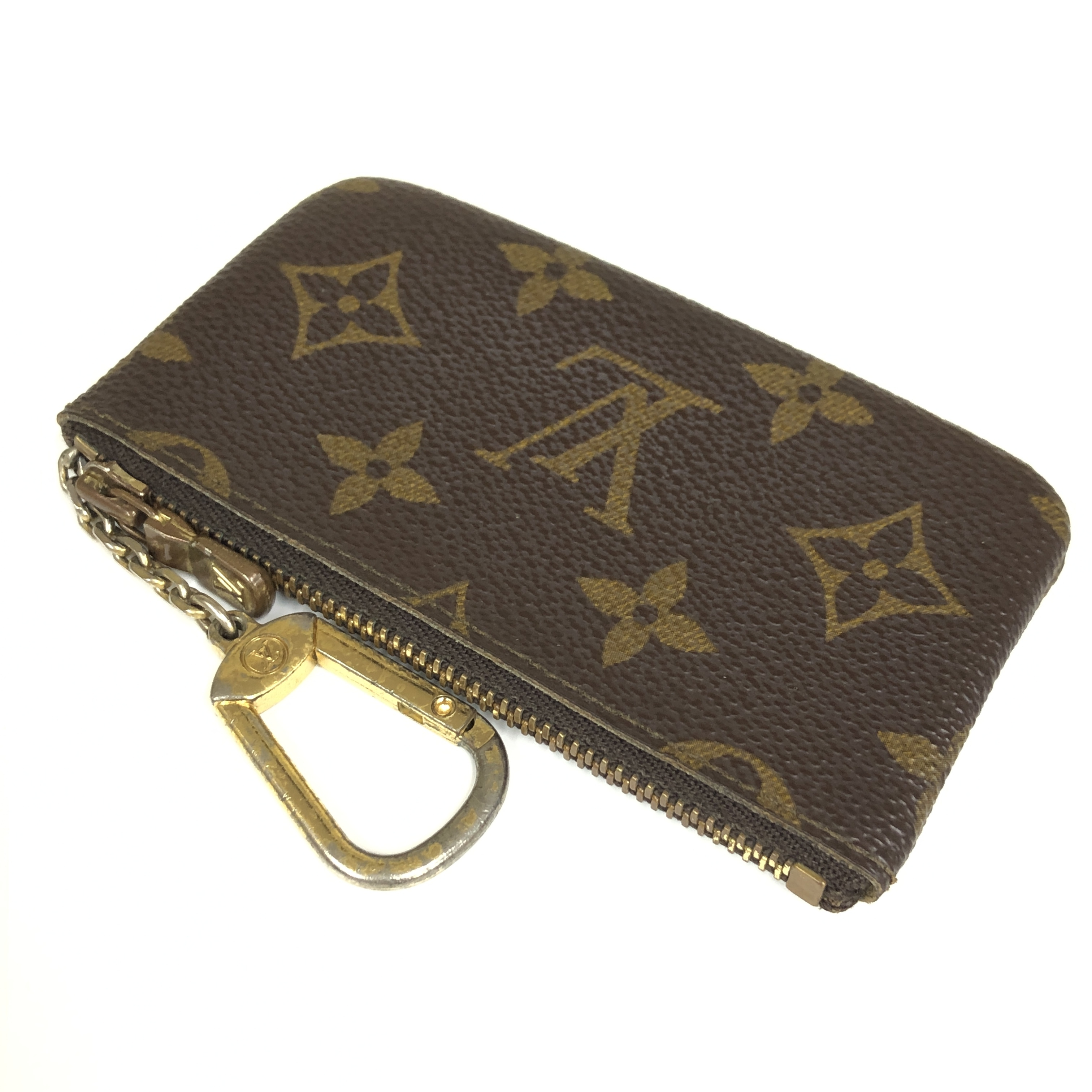 Monogram Pochette Clé Coin Case M62650 with Key Ring 0890ET Compact Wallet Coin Purse Made in France Coin Case — view 7
