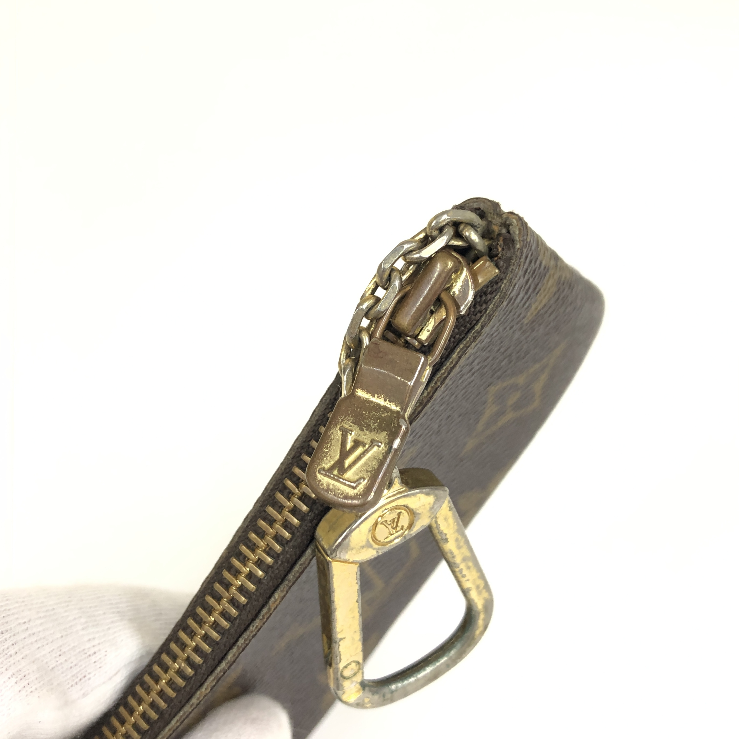 Monogram Pochette Clé Coin Case M62650 with Key Ring 0890ET Compact Wallet Coin Purse Made in France Coin Case — view 9